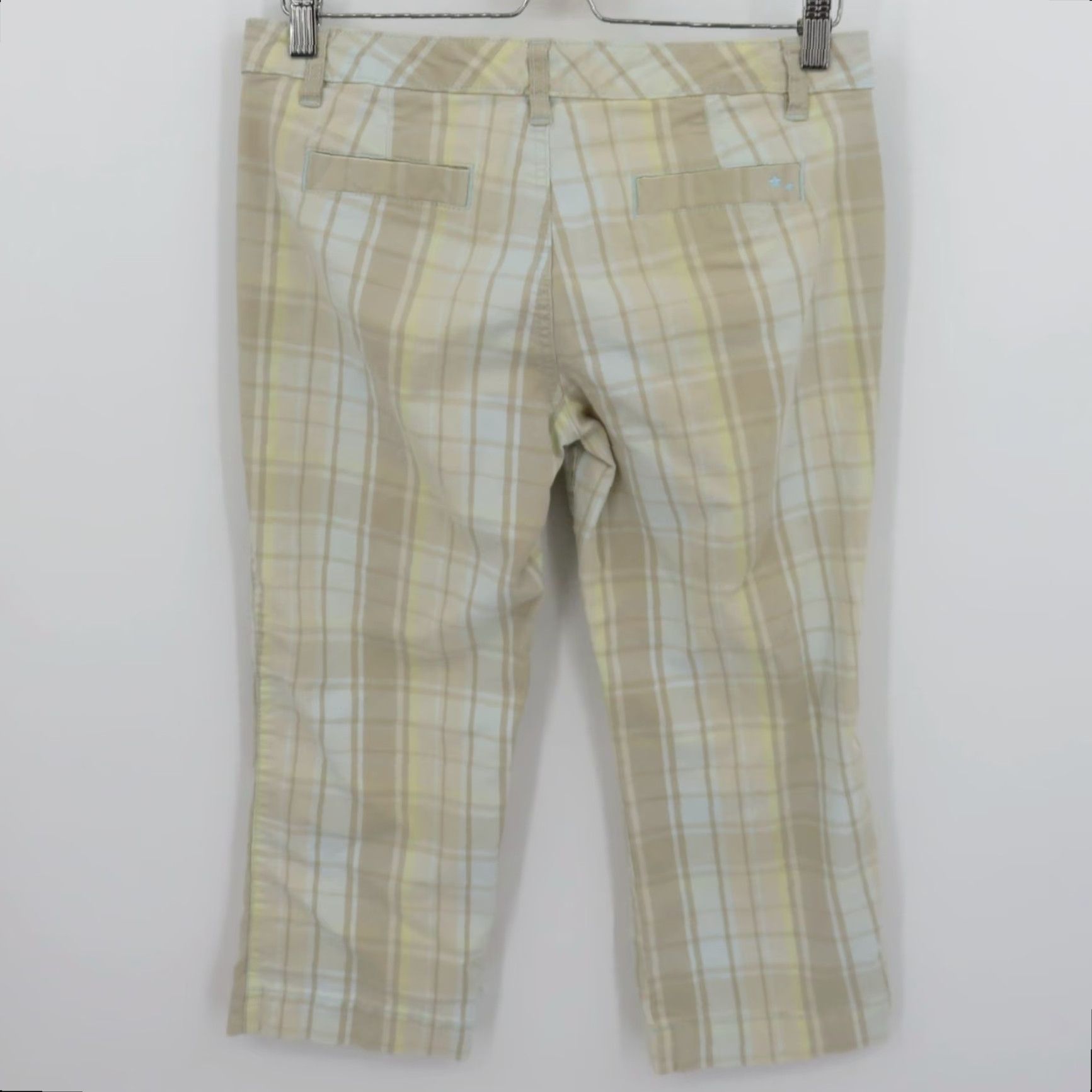 Vintage VINTAGE Tommy Jeans Capri Pants 9 Juniors Women Beige Yellow Blue Plaid Preppy 2005 Y2K Size 30" / US 8 / IT 44 - 5 Thumbnail