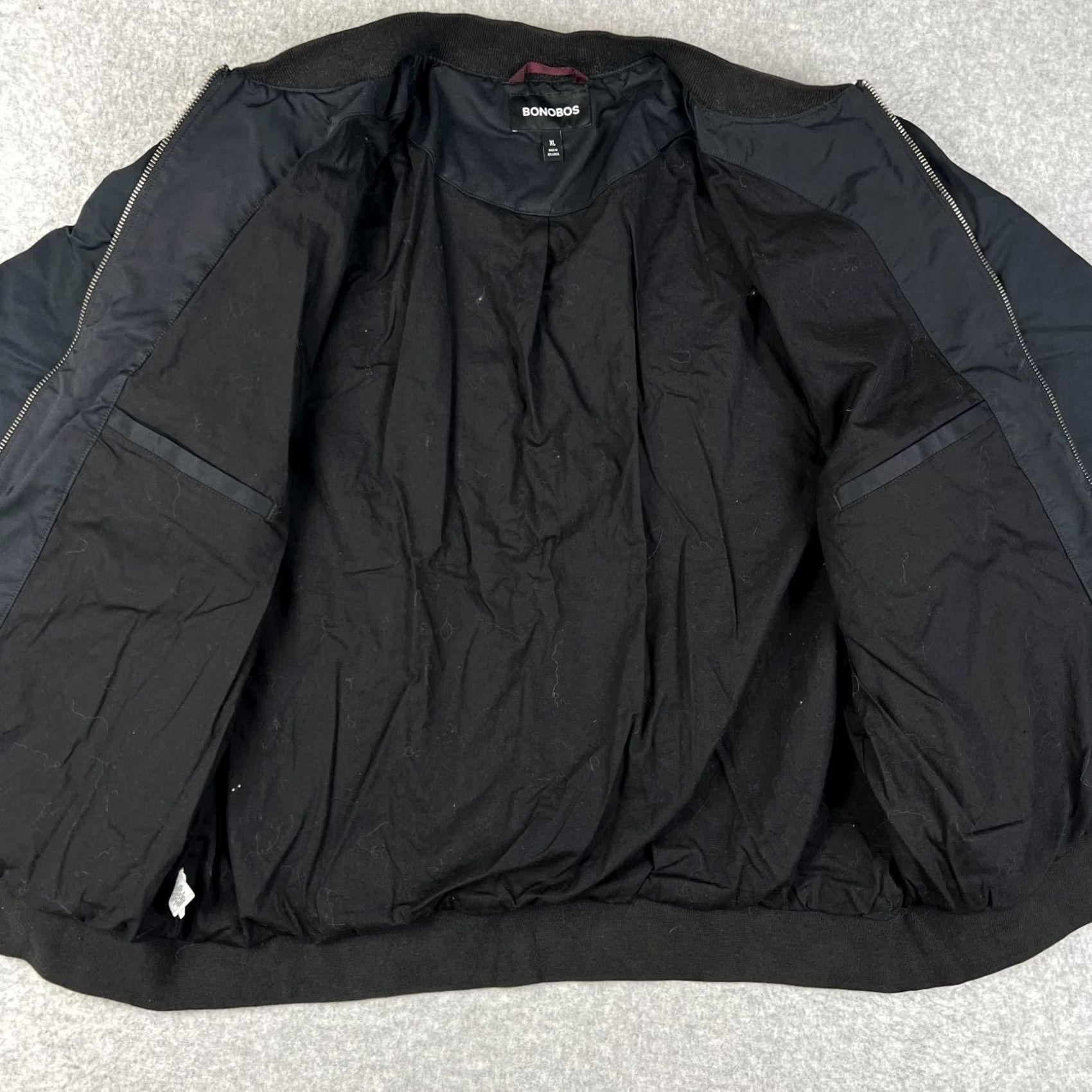 Bonobos Bonobos Bomber Jacket Satin Full Zip XL Mens Black Coat Size US XL / EU 56 / 4 - 3 Thumbnail