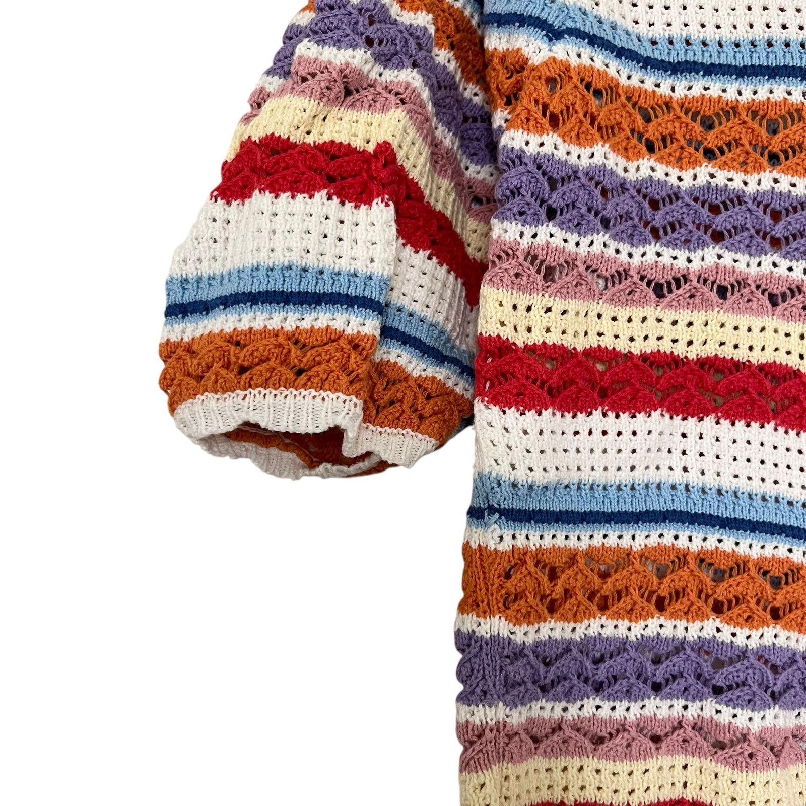 Other Suncoo Panaca Multicolor Striped Knit Puff Sleeve Sweater Size S / US 4 / IT 40 - 5 Thumbnail
