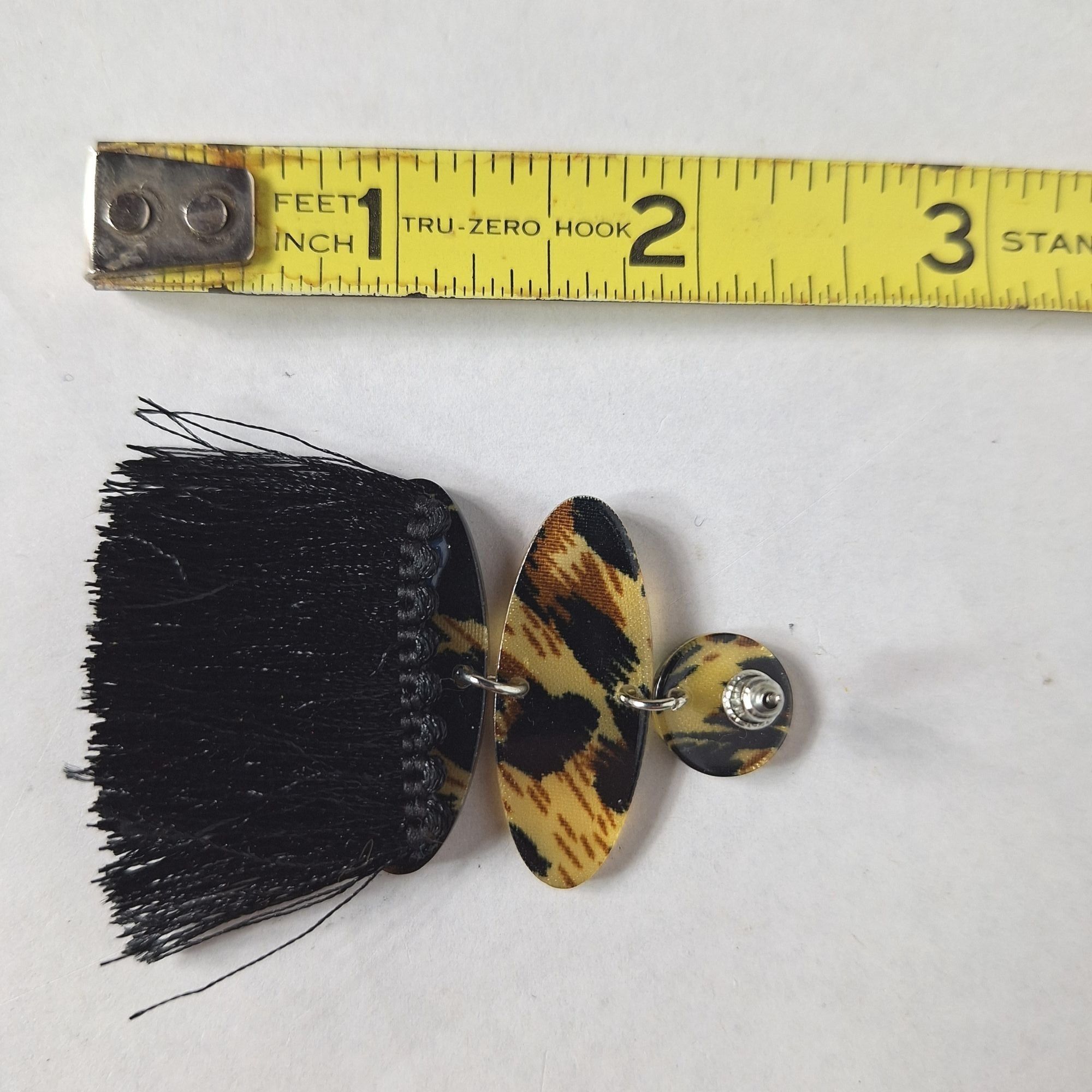 Other Leopard Print Tassel Drop Earrings Tiered Oval Mob Wife Whim Size ONE SIZE - 3 Thumbnail
