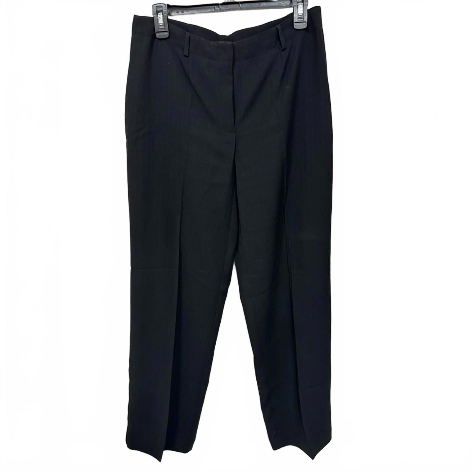 Designer Emma James Vintage Black Pinstripe Dress Pants- Sz 12 Petite Size 34" / US 12 / IT 48 - 1 Thumbnail