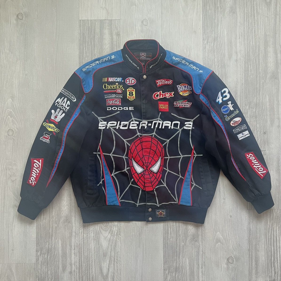 image of Spider-Man 3 Nascar Jh Design Racing Jacket in Black, Men's (Size XL)