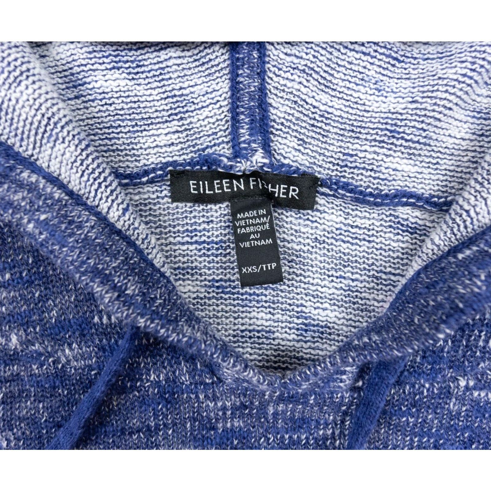 Eileen Fisher Eileen Fisher Women's Oversized Knit Hoodie XXS Blue Boxy Pullover Cotton Linen Size XXS / US 00 / IT 34 - 6 Thumbnail
