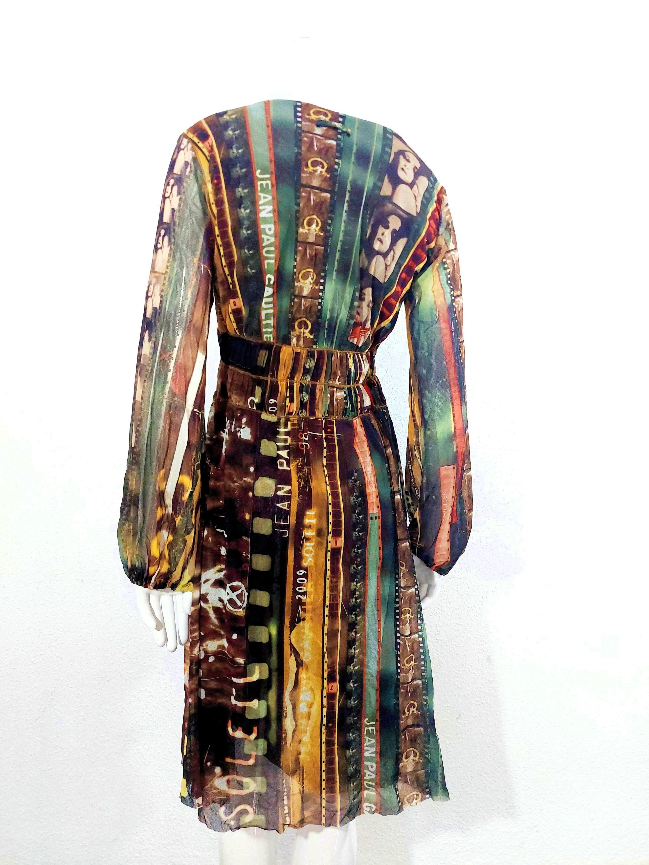 Jean Paul Gaultier Jean Paul Gaultier Faces Face Paris Cinema Mesh Dress Size L / US 10 / IT 46 - 2 Thumbnail