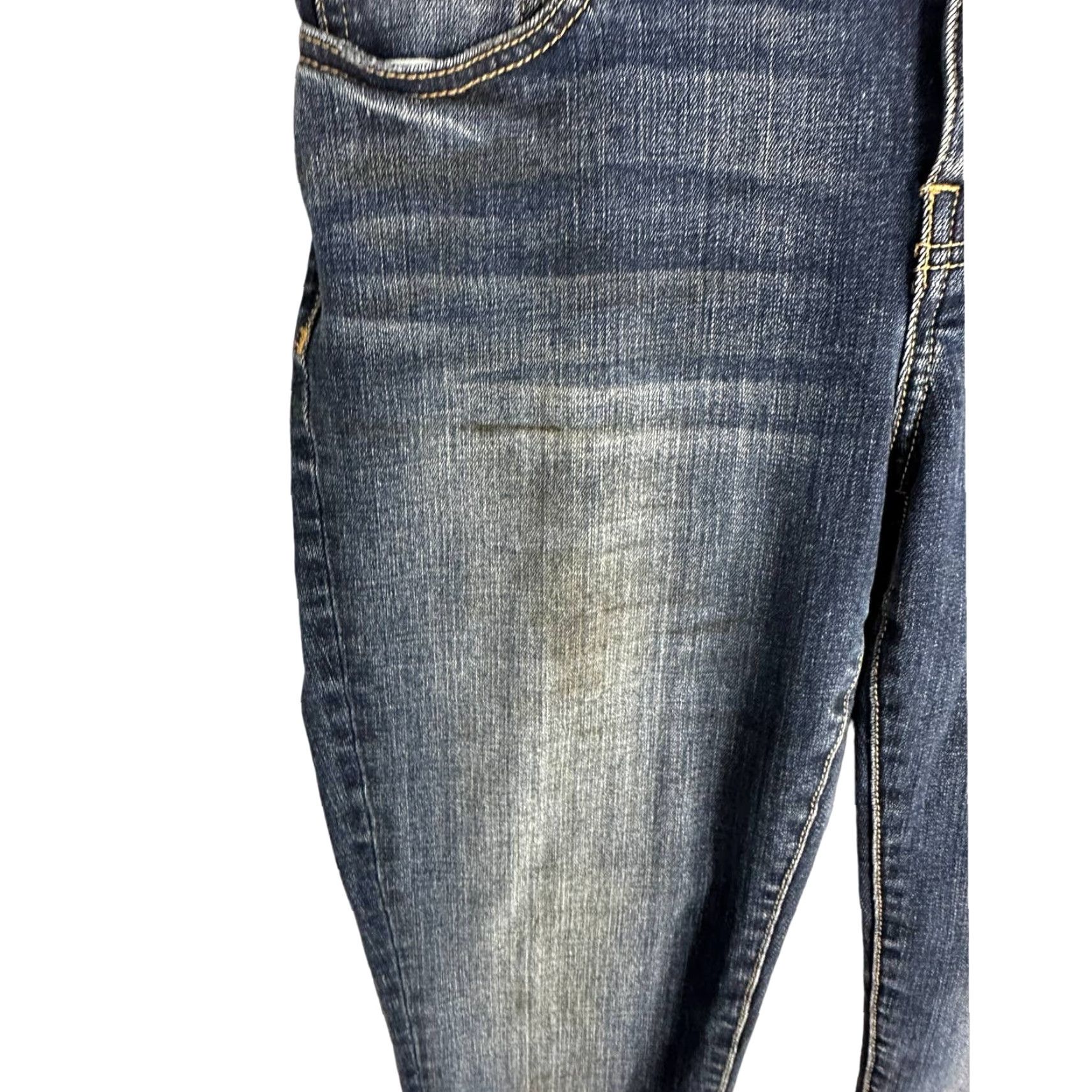 BKE BKE Jeans Skinny Womens Size 27 Dark Blue Denim Cotton Blend Stains 5-Pocket Regular Inseam 30 Size 27" / US 4 / IT 40 - 5 Thumbnail