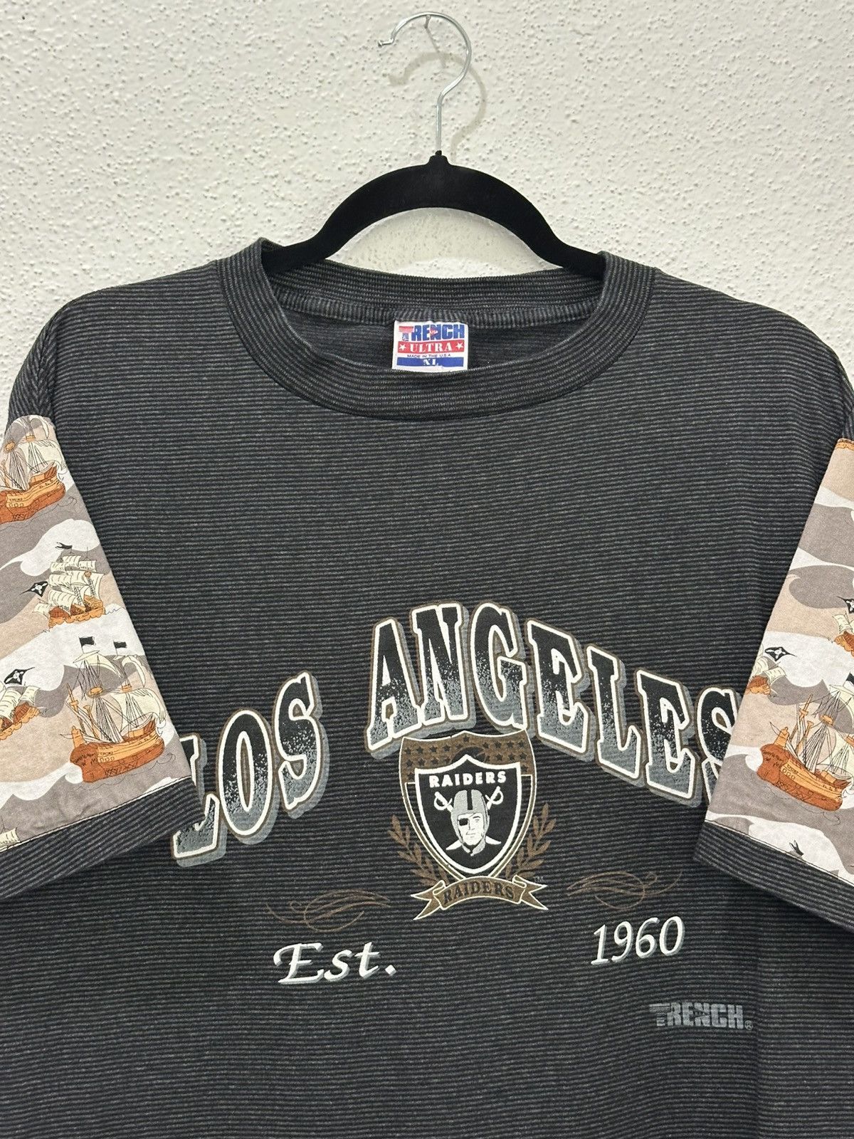 Trench USA Vintage 90's Los Angeles Raiders Stripe Tshirt Size XL USA Size US XL / EU 56 / 4 - 3 Thumbnail