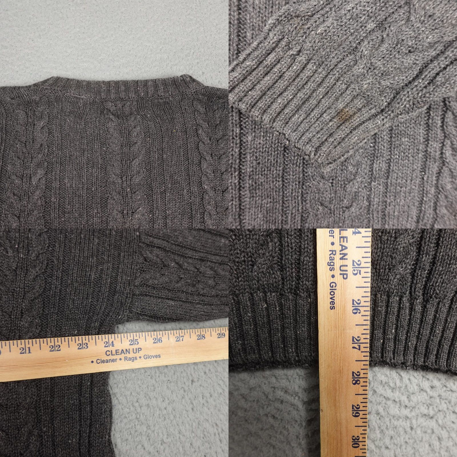 4SDESIGNS VINTAGE Duplex Designs Sweater Mens XL Gray Cable Knit Crewneck Pullover 90s Size US XL / EU 56 / 4 - 8 Thumbnail