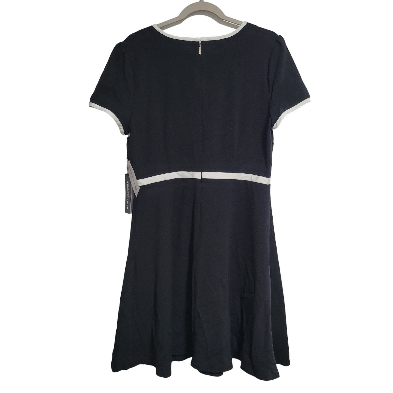 Karl Lagerfeld NWT Karl Lagerfeld Black White Crepe A-Line Dress Size 12 Size XL / US 12-14 / IT 48-50 - 4 Thumbnail