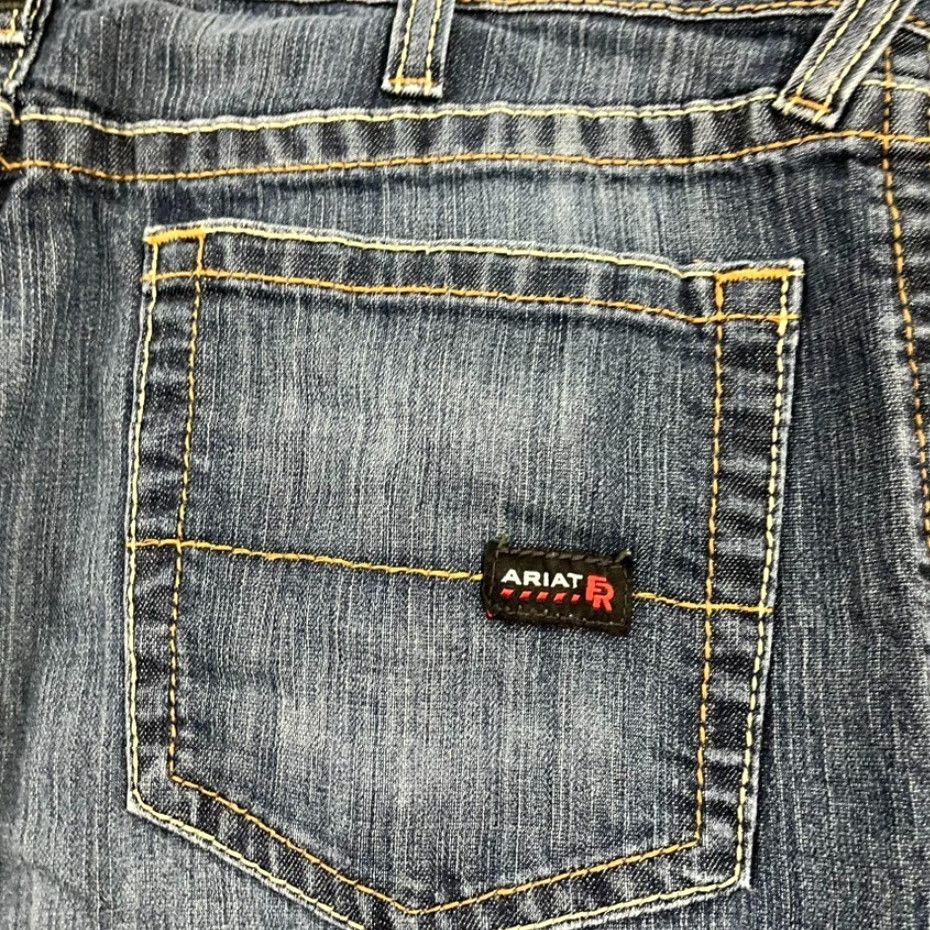 Ariat Ariat FR M4 Jeans Mens 40 x 33 Relaxed Boot Blue Denim Workwear Cowboy Western Size US 40 / EU 56 - 3 Thumbnail