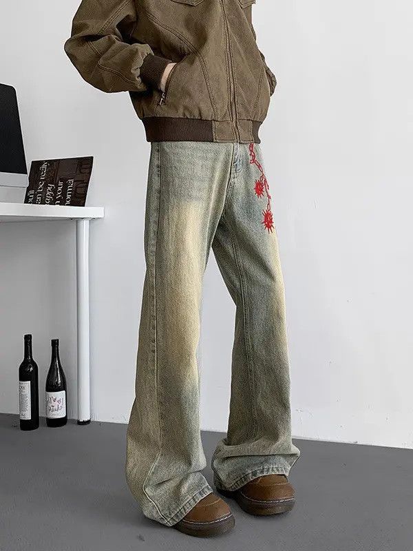 Japanese Brand Retro casual high street micro flared jeans Size US 32 / EU 48 - 2 Thumbnail