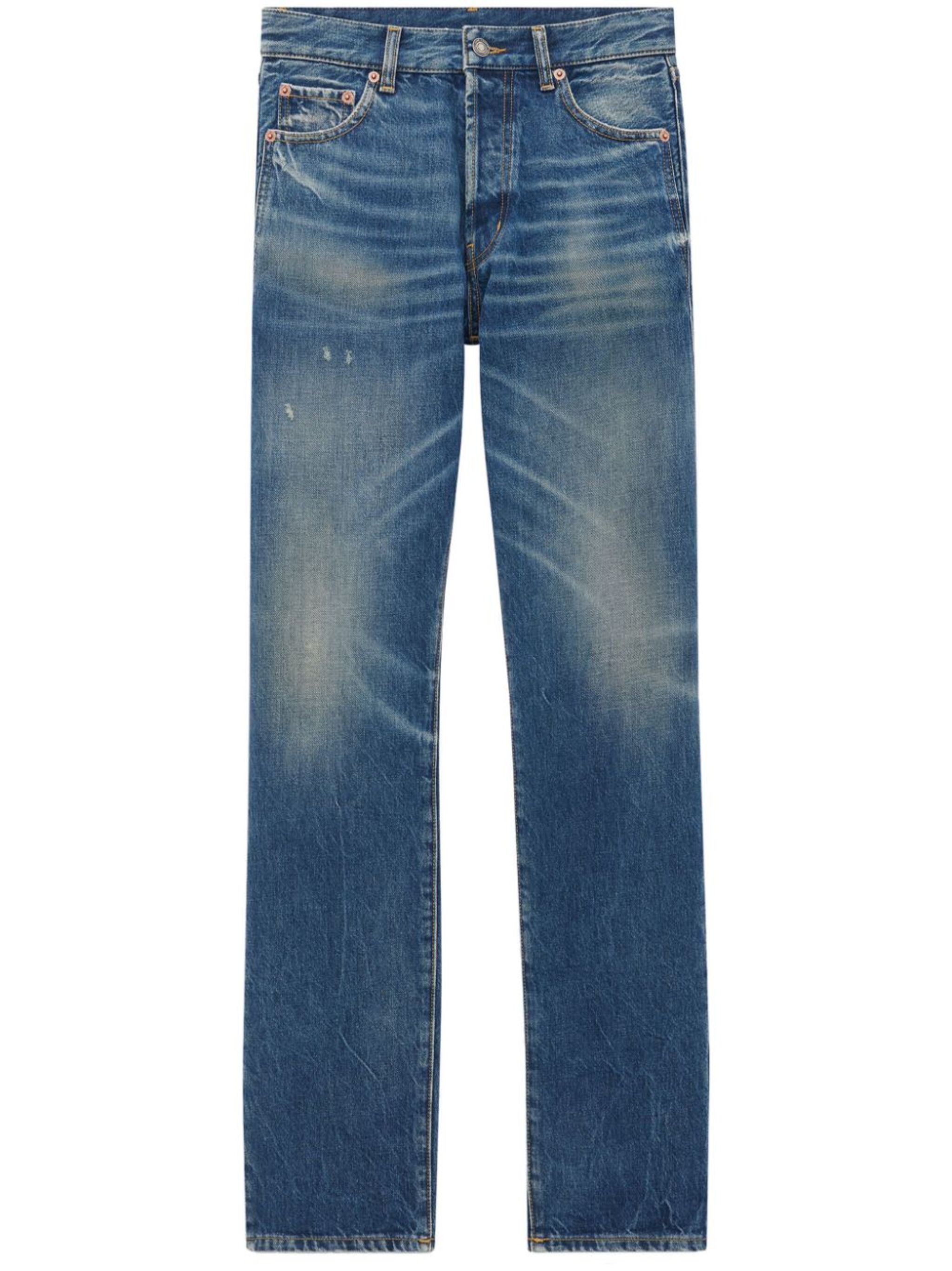 Saint Laurent Paris o1s1wg111124 Straight-leg Jeans Deauville Denim Beach Blue Size US 27 - 1 Thumbnail