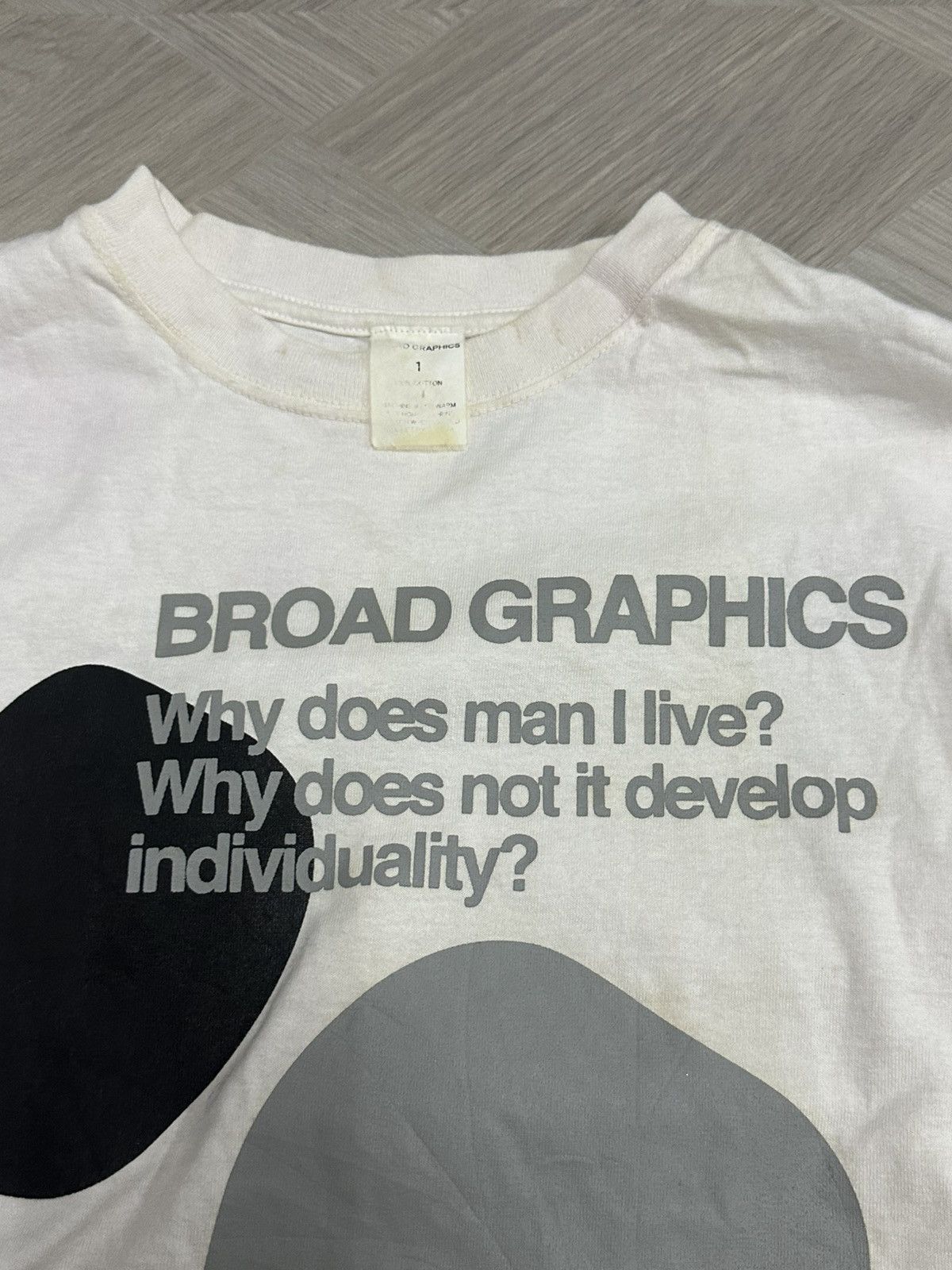 Designer Vintage 1990 Broad Graphics “Why Does Man Alive” T-Shirt Size US M / EU 48-50 / 2 - 7 Thumbnail