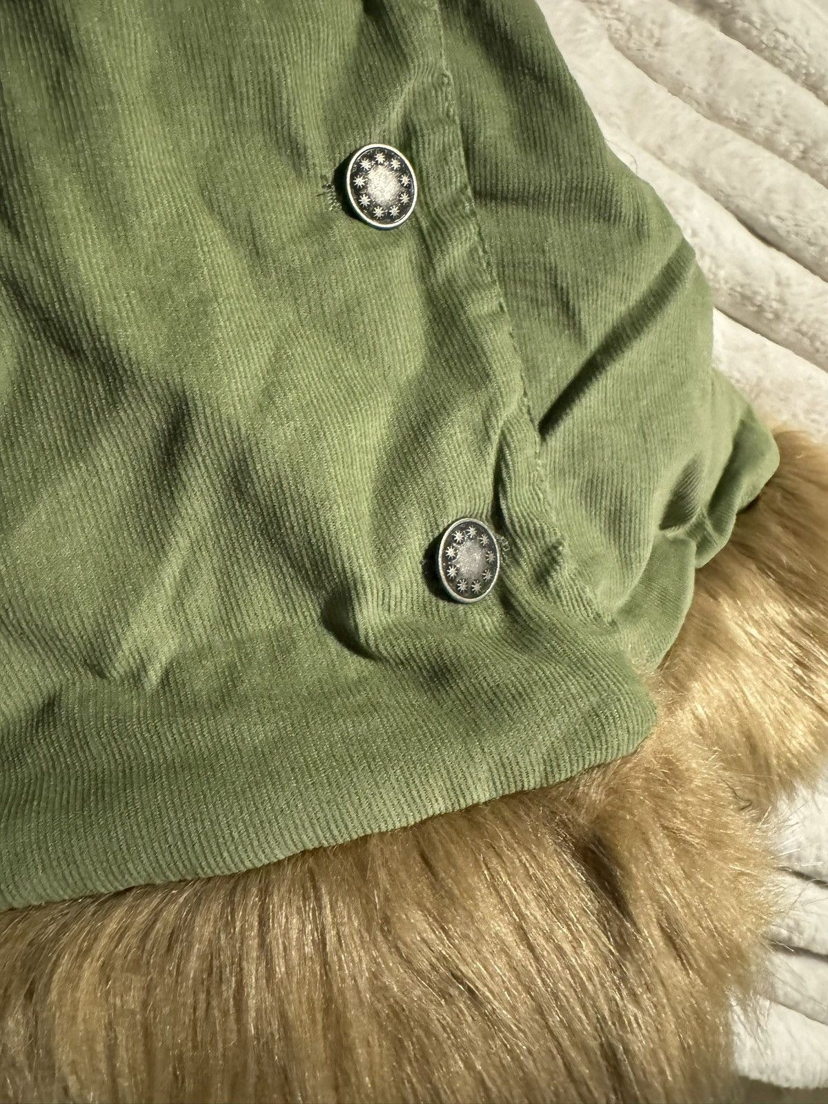 Vintage dELiA*s Daisy Dear Sherpa green cord mohair retro peacoat 90 Size XS / US 0-2 / IT 36-38 - 15 Thumbnail