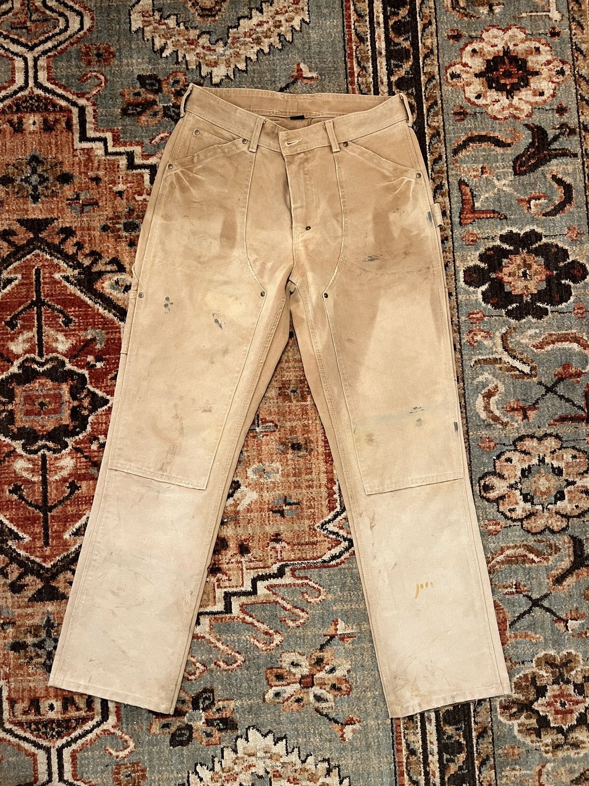 image of Polo Ralph Lauren x Vintage Faded Vintage Ralph Laurent Carpenter Double Knee Pants in Brown (Size 