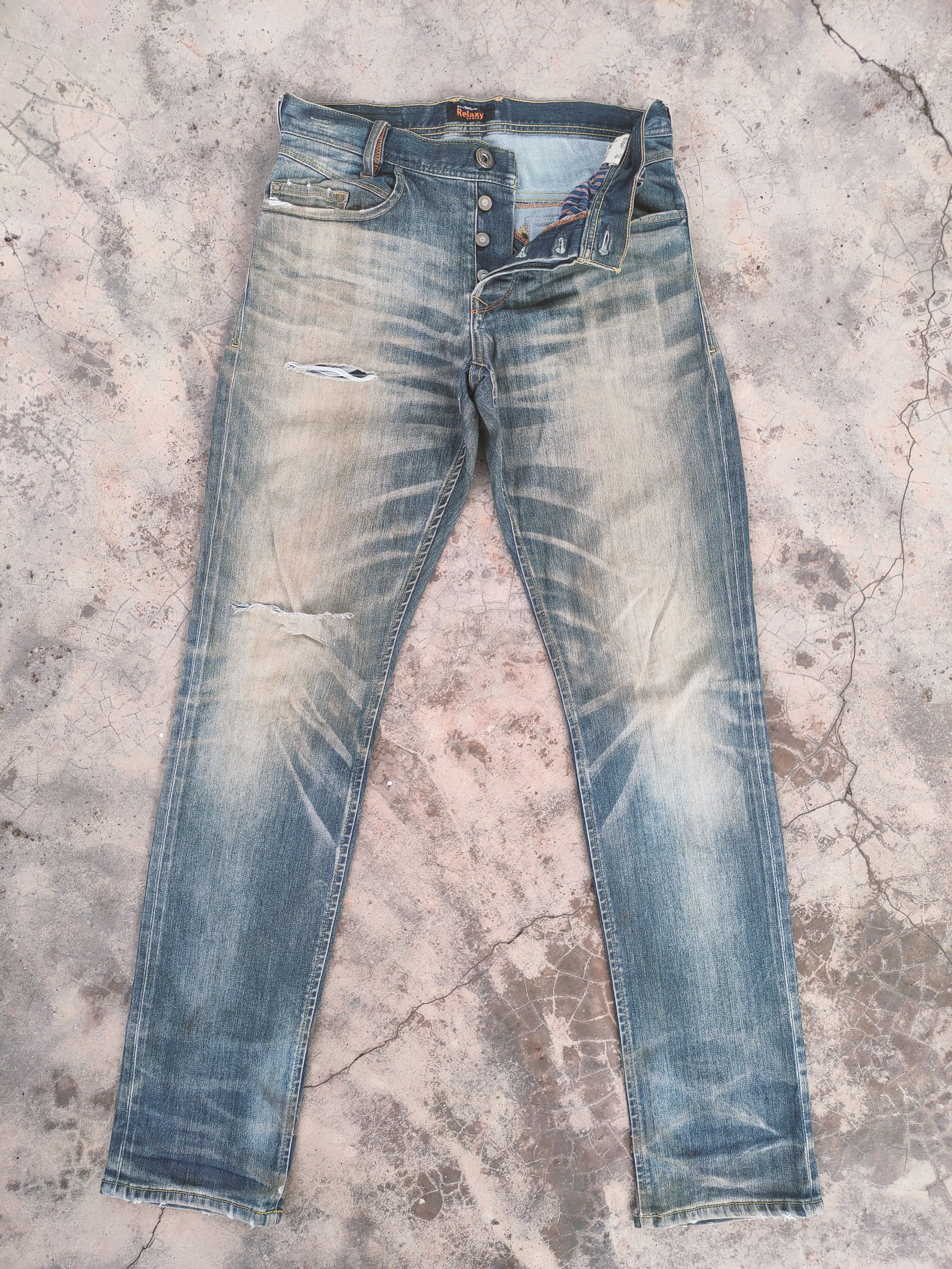Rusty VINTAGE BACK NUMBER RUSTY RIPPED FADED JEANS DENIM PANTS Size US 30 / EU 46 - 1 Thumbnail