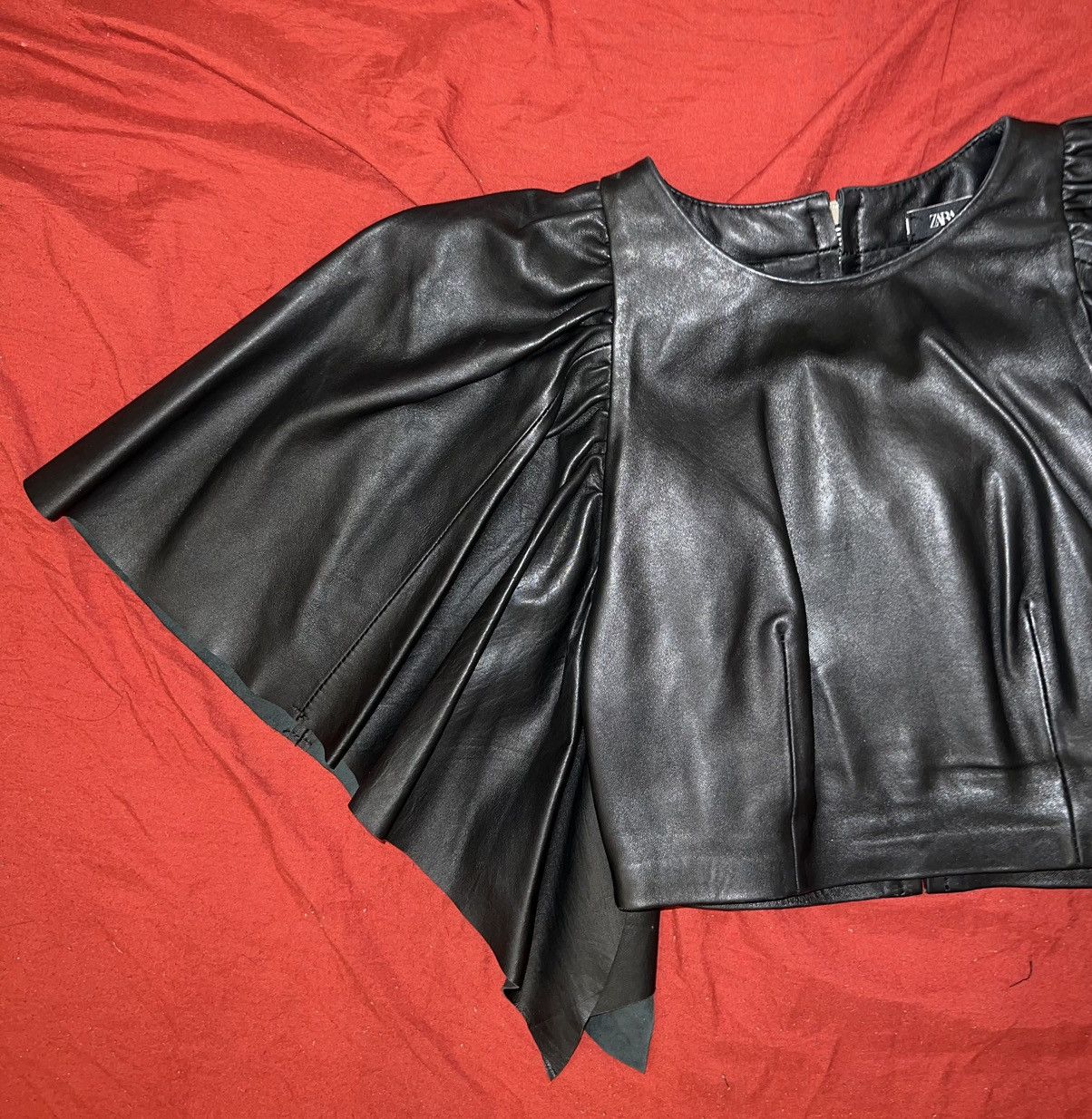 Japanese Brand Real Leather Cropped Top 🖤➕ Size XS / US 0-2 / IT 36-38 - 12 Thumbnail