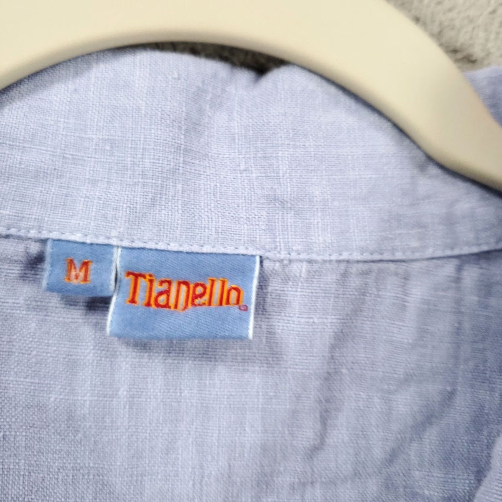 Vintage Womens Button-Up Linen Top Size M Violet Blue 100% Linen USA Made Size M / US 6-8 / IT 42-44 - 5 Thumbnail