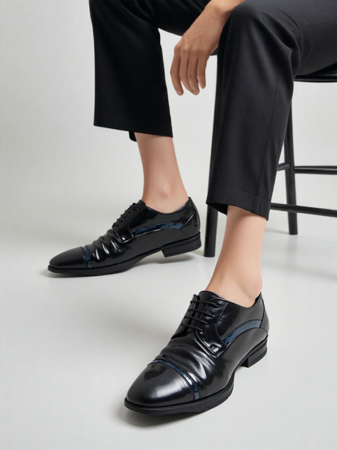 Dolce & Gabbana Dolce & Gabbana Black Leather Derby Mens Shoes US 10 EU 43 Size US 10 / EU 43 - 1 Thumbnail