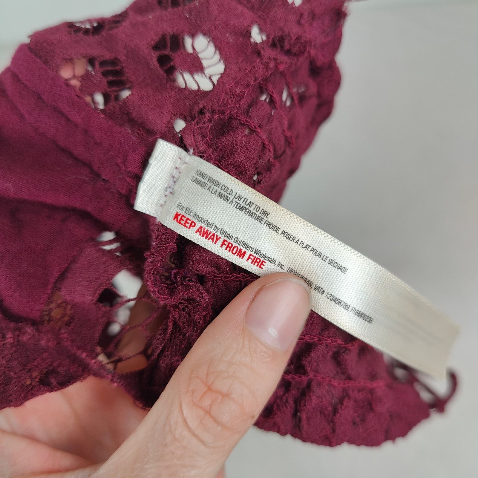 Free People Free People One Adella Bra Womens XL Burgundy Lace Crop Top Size ONE SIZE - 6 Thumbnail