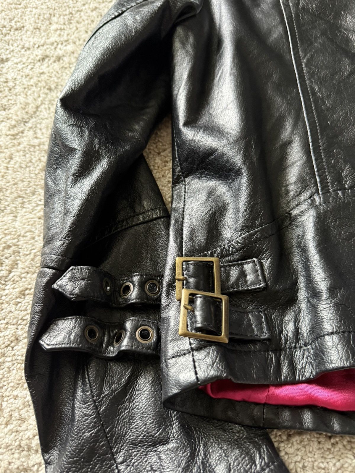 If Six Was Nine Rare Vintage Y2K Leather Jacket Size S / US 4 / IT 40 - 6 Thumbnail
