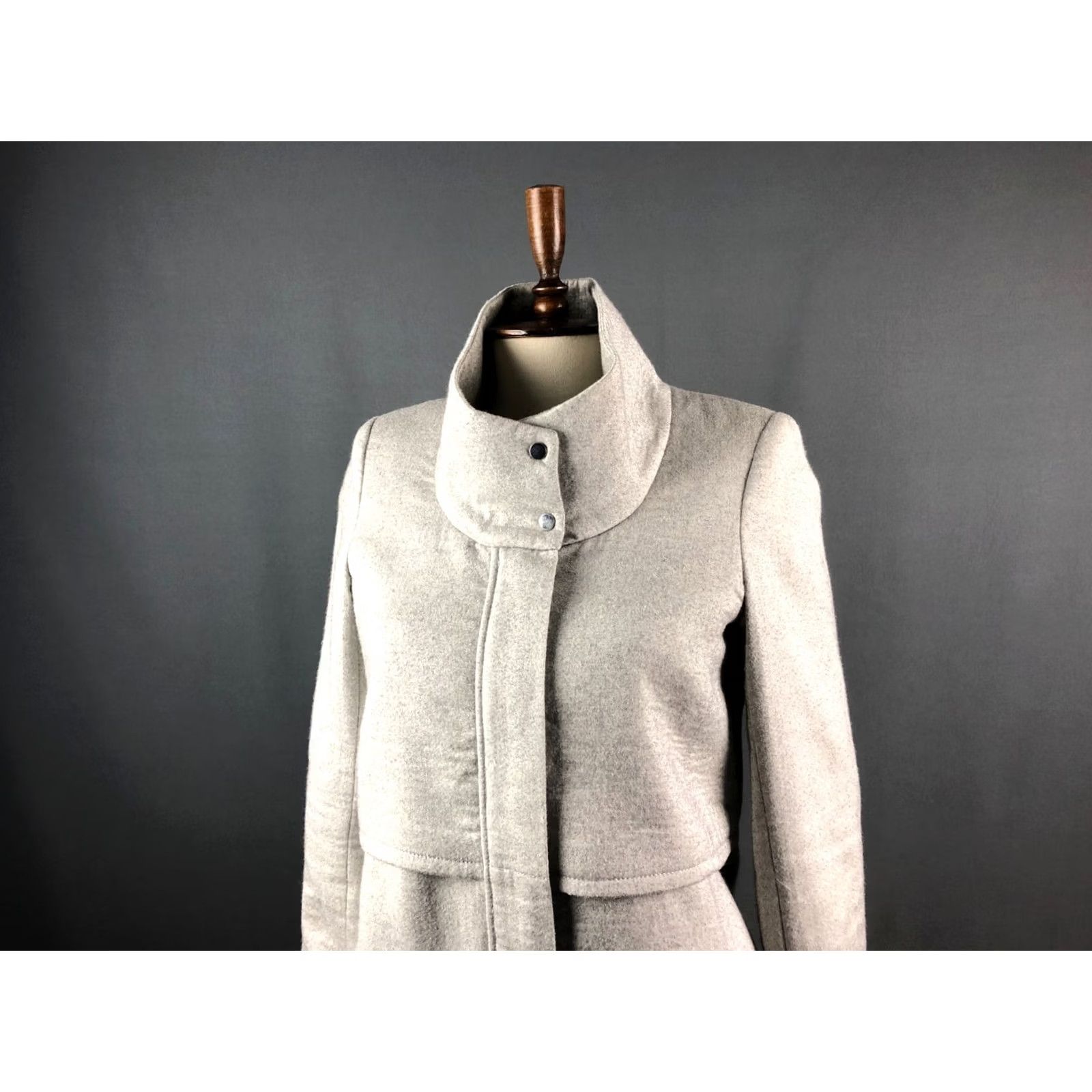 Helmut Lang HELMUT LANG Full Zip Coat Wool Women Gray P Coat Size S / US 4 / IT 40 - 4 Thumbnail