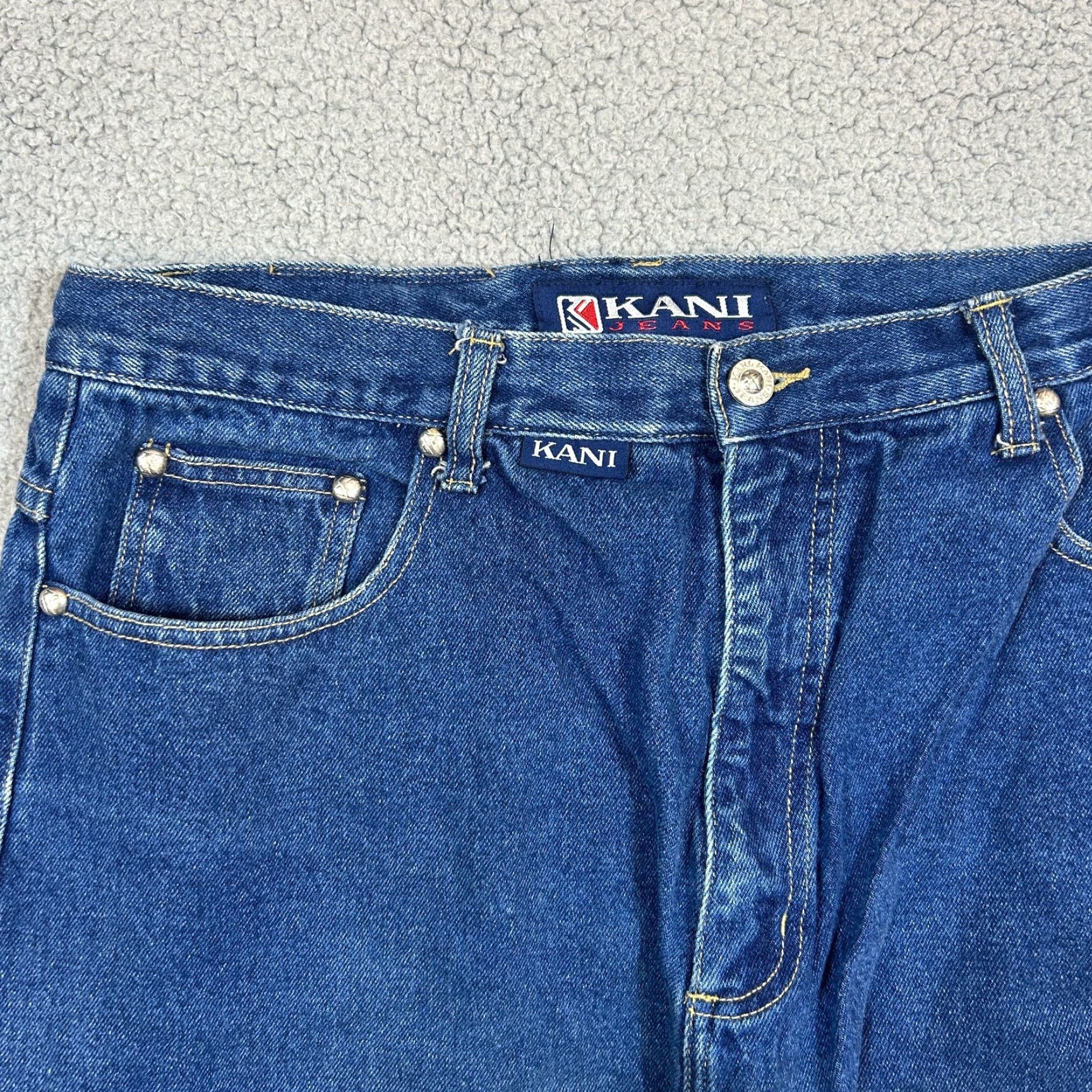 Karl Kani VINTAGE Karl Kani Baggy Denim Carpenter Jeans Mens 36x34 Hip Hop Rap Skater Jeans Wide-Leg 5-Pocket Blue Mens Size US 36 / EU 52 - 2 Thumbnail