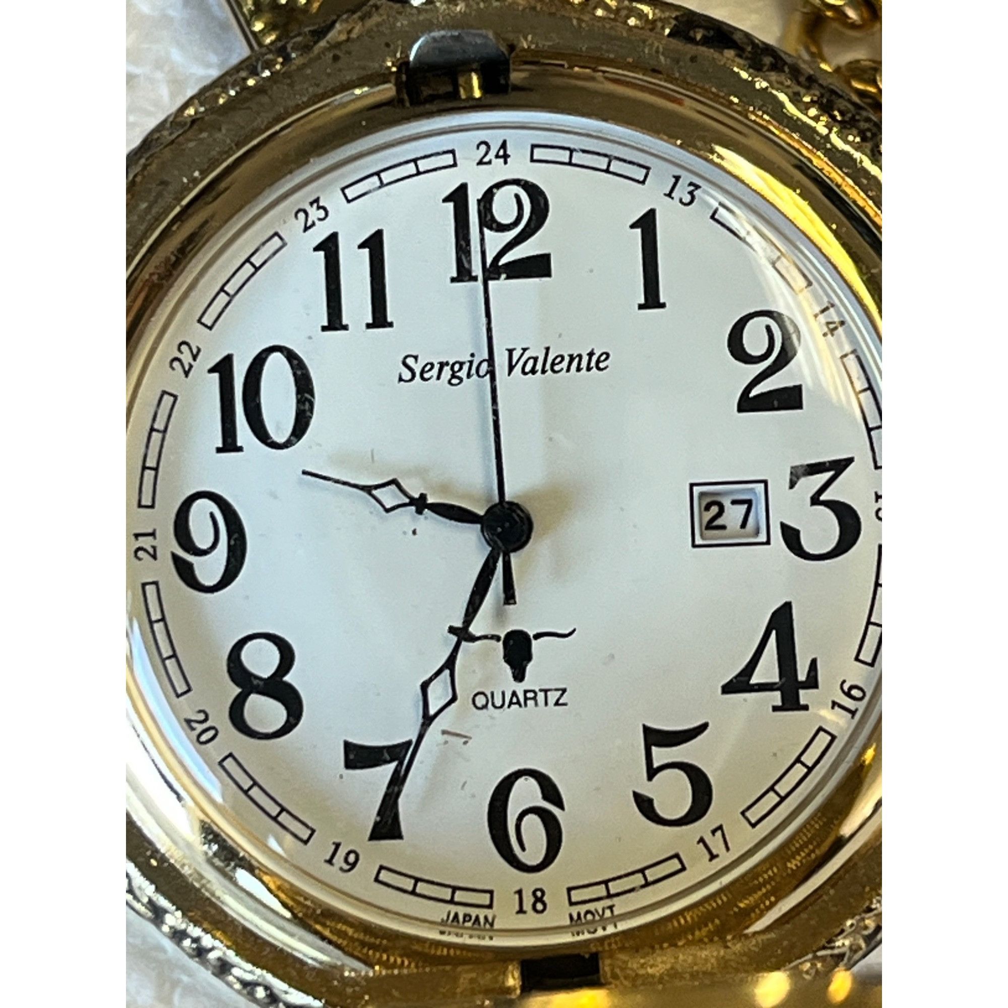 Other Vtg Sergio Valente Gold tone Pocket Watch With Chain Size ONE SIZE - 4 Thumbnail
