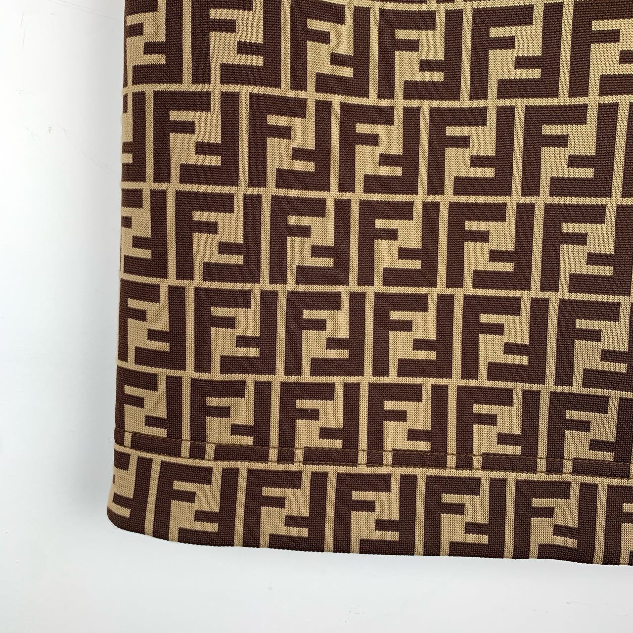 Fendi Fendi Logo Monogram Print Brown Cotton-Silk Mini Skirt Size 30" / US 8 / IT 44 - 4 Thumbnail