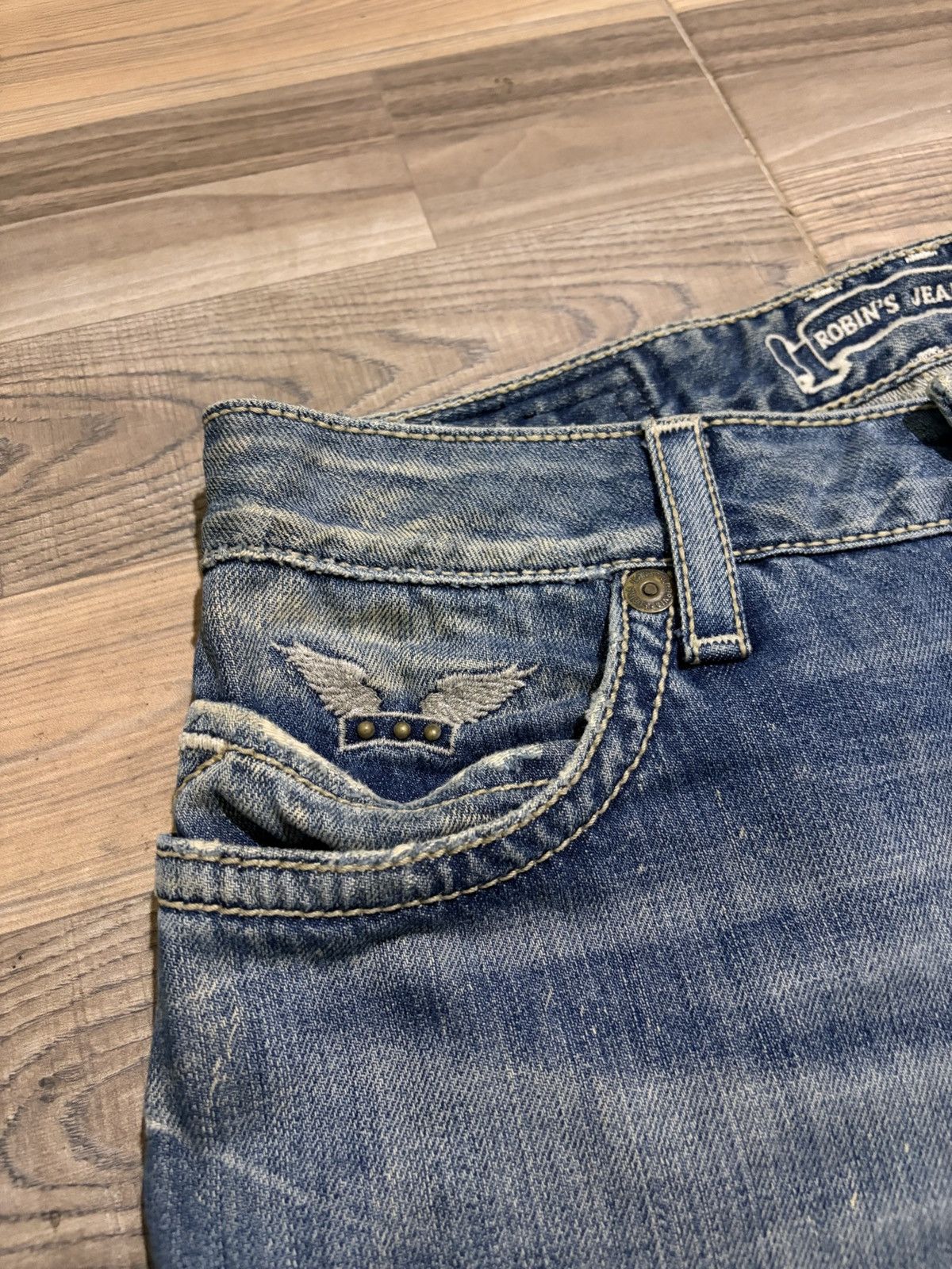 Robins Jeans ROBINS JEAN SKULL PUNK STUDDED ROCK AND ROLL JEANS SIZE 29 Size US 29 - 11 Thumbnail