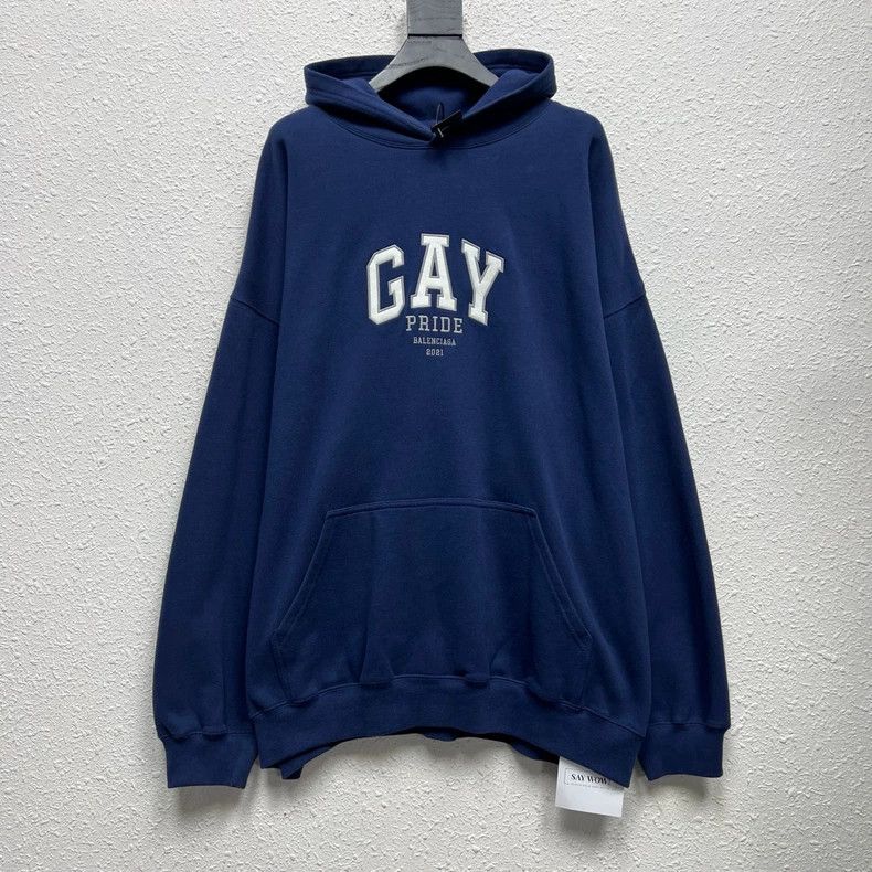 Balenciaga Balenciaga “GAY” embroidered hoodie Size US XS / EU 42 / 0 - 1 Thumbnail