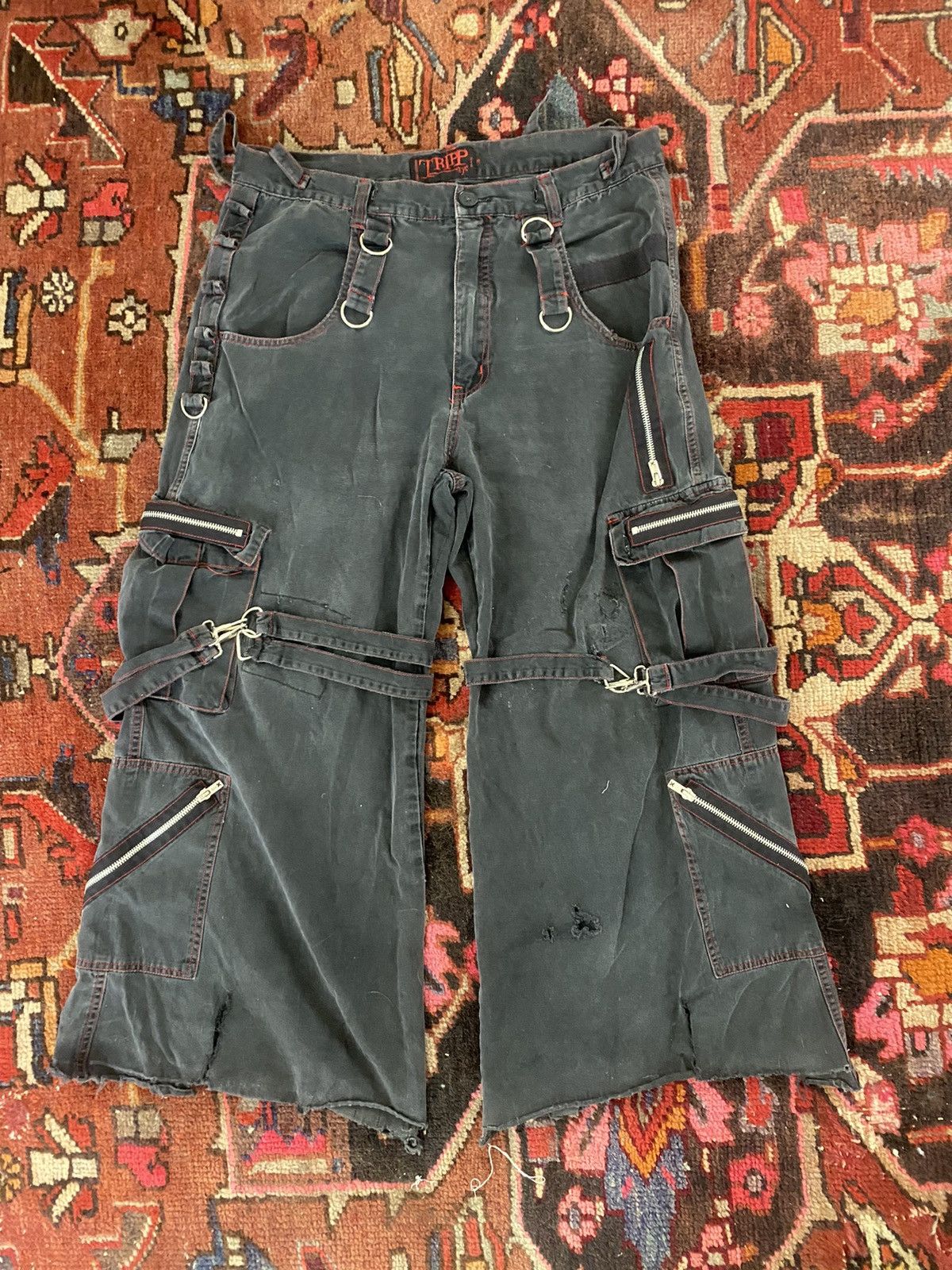 Rare vintage】Tripp nyc skull zip pants（Tripp NYC Vintage