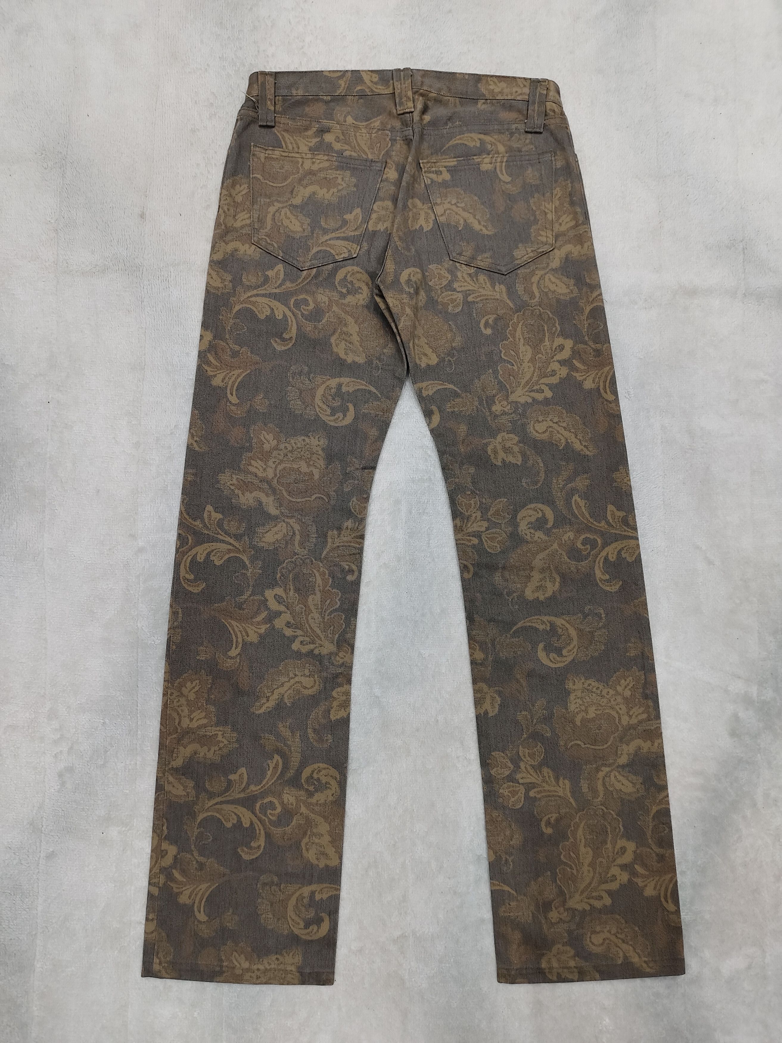 Roar 00s ROAR 🇯🇵 Dark Baroque Pattern Paisley Jacquard Jeans Size US 29 - 3 Thumbnail
