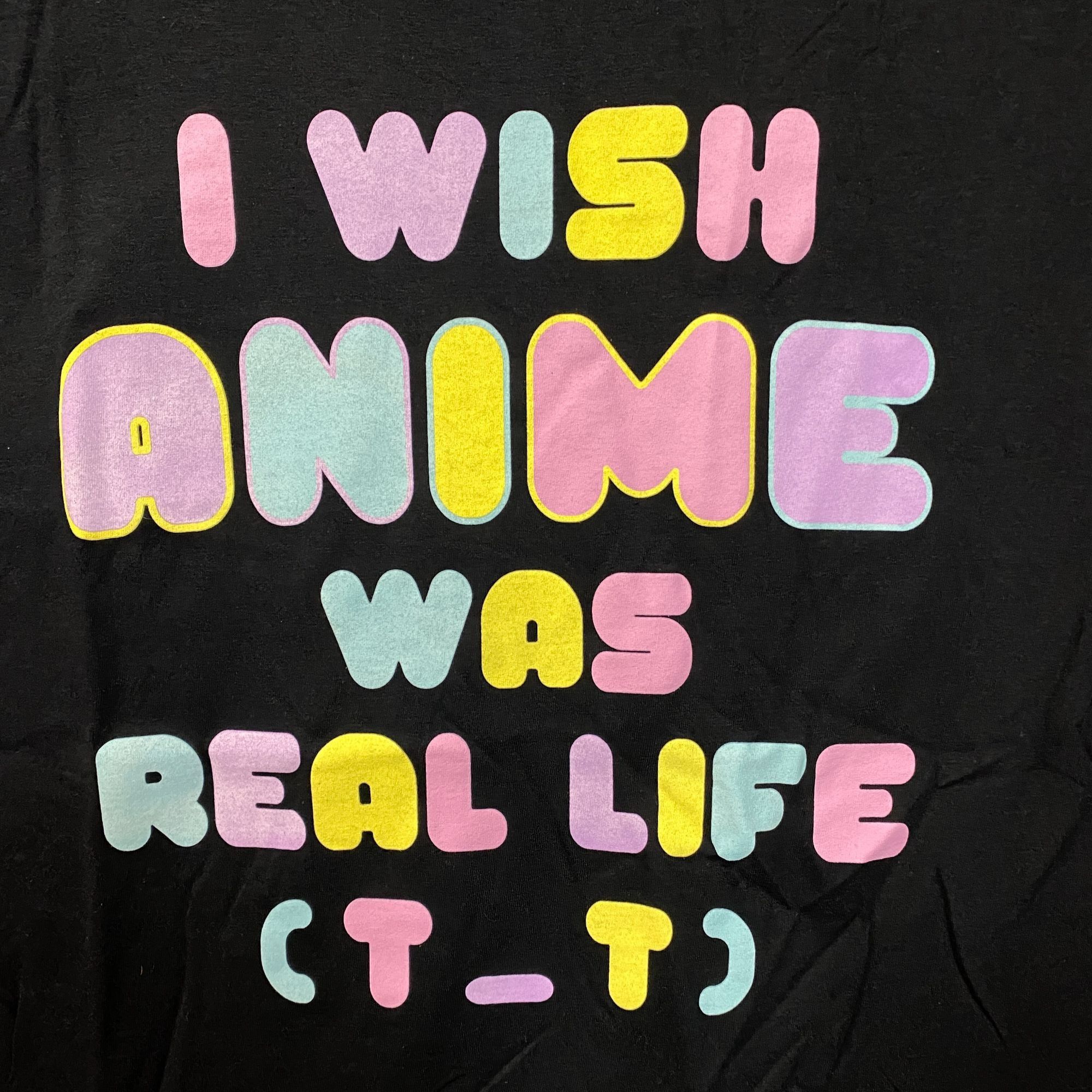 Anime I Wish Anime Was Real Life Graphic T-Shirt Medium Size US M / EU 48-50 / 2 - 2 Thumbnail
