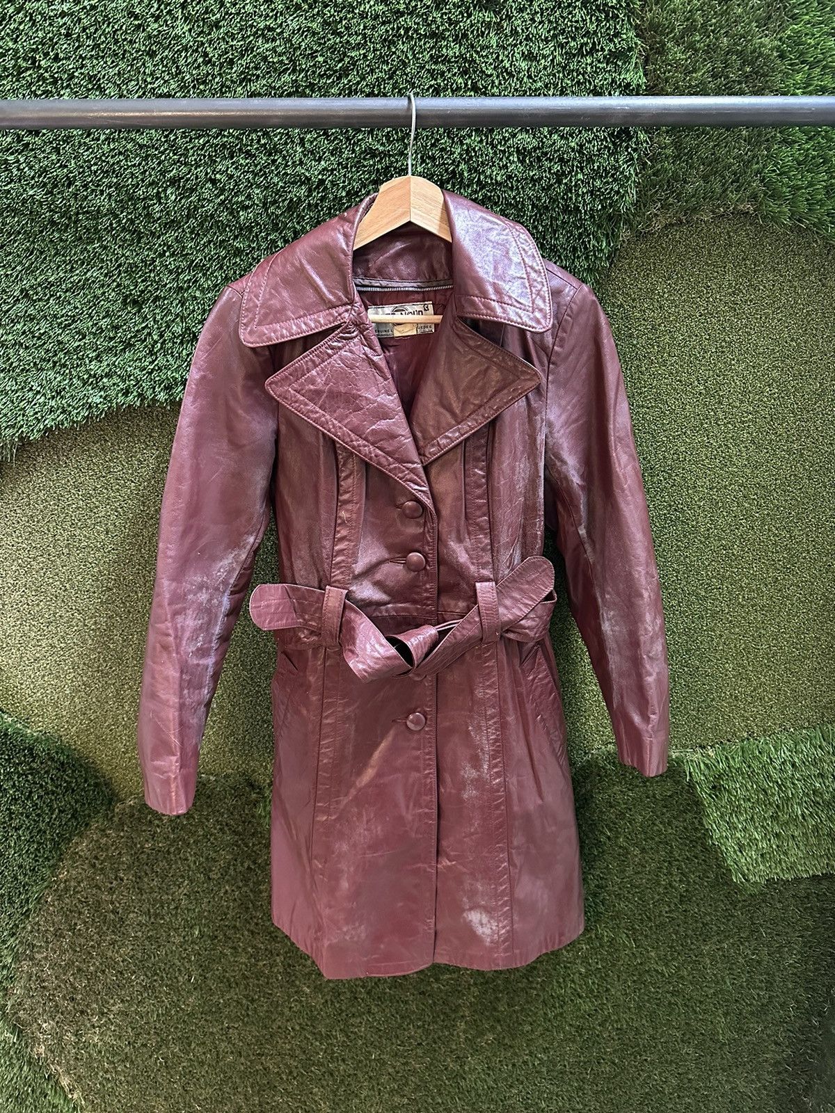 Vintage Vintage 1980s Cosa-Nova Long Red Leather Jacket Small Size S / US 4 / IT 40 - 1 Thumbnail
