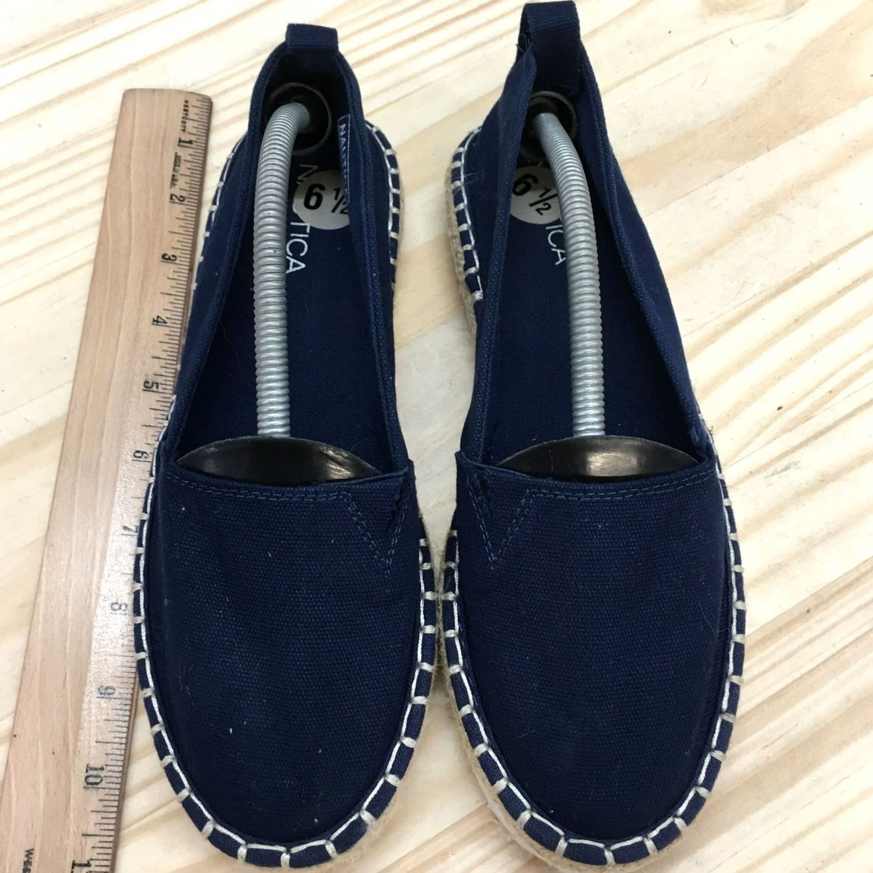 Nautica Nautica Shoes Womens Slip On Espadrilles Blue Comfort Round Toe Low Top - Casual - Size 6.5 US - Canvas Flat Rubber Sole - 37 EU - M Width Size M / US 6-8 / IT 42-44 - 5 Thumbnail