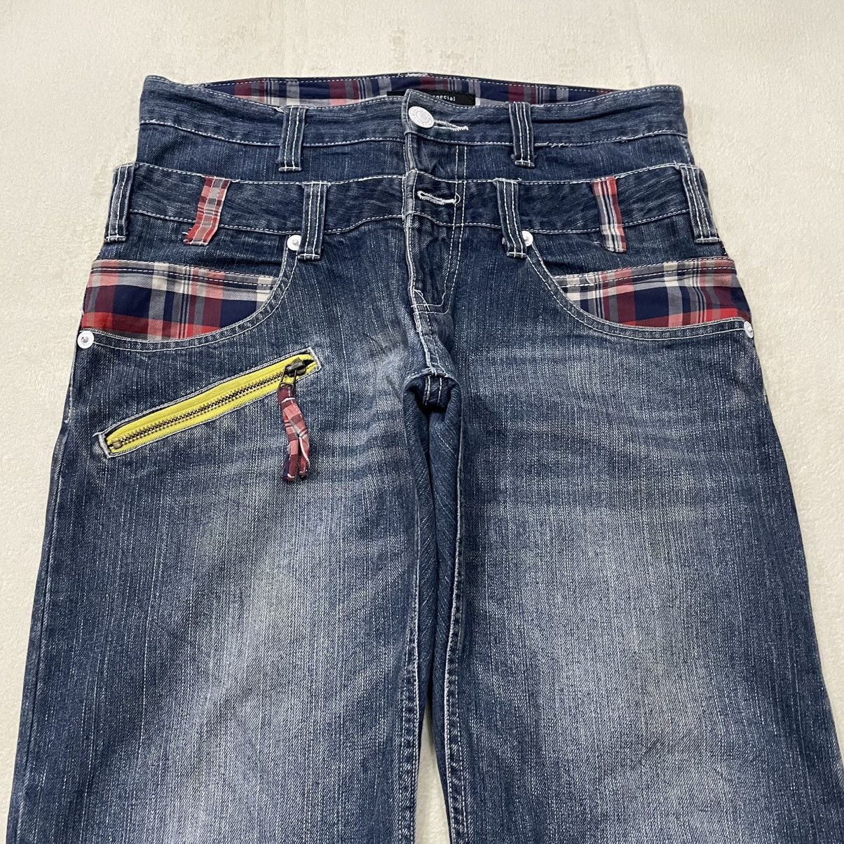 Japanese Brand Vintage Memory Special Double Waist Faded Dark Blue Jeans Size US 32 / EU 48 - 2 Thumbnail