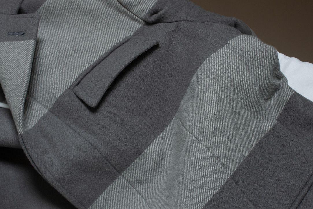 Thom Browne Thom Browne, striped wool coat in grey Size US L / EU 52-54 / 3 - 6 Thumbnail
