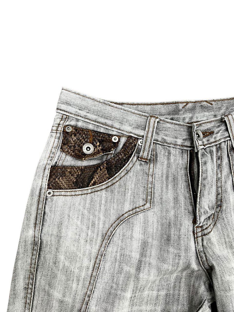 semanticdesign Phyton Snake Skin Flare Semantic Design Jeans Size US 31 - 8 Thumbnail