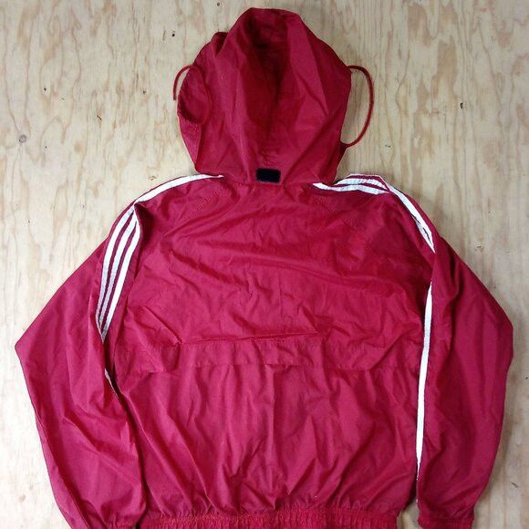 Adidas × Vintage Vintage 90s Adidas 3 Stripe Windbreaker Jacket Hooded Size US M / EU 48-50 / 2 - 6 Thumbnail