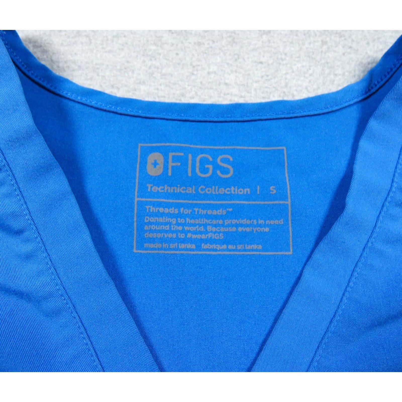Vintage Figs Shirt Womens Small Blue Scrub Top Nurse Medical Workwear Casma Vneck Ladies Size S / US 4 / IT 40 - 7 Thumbnail