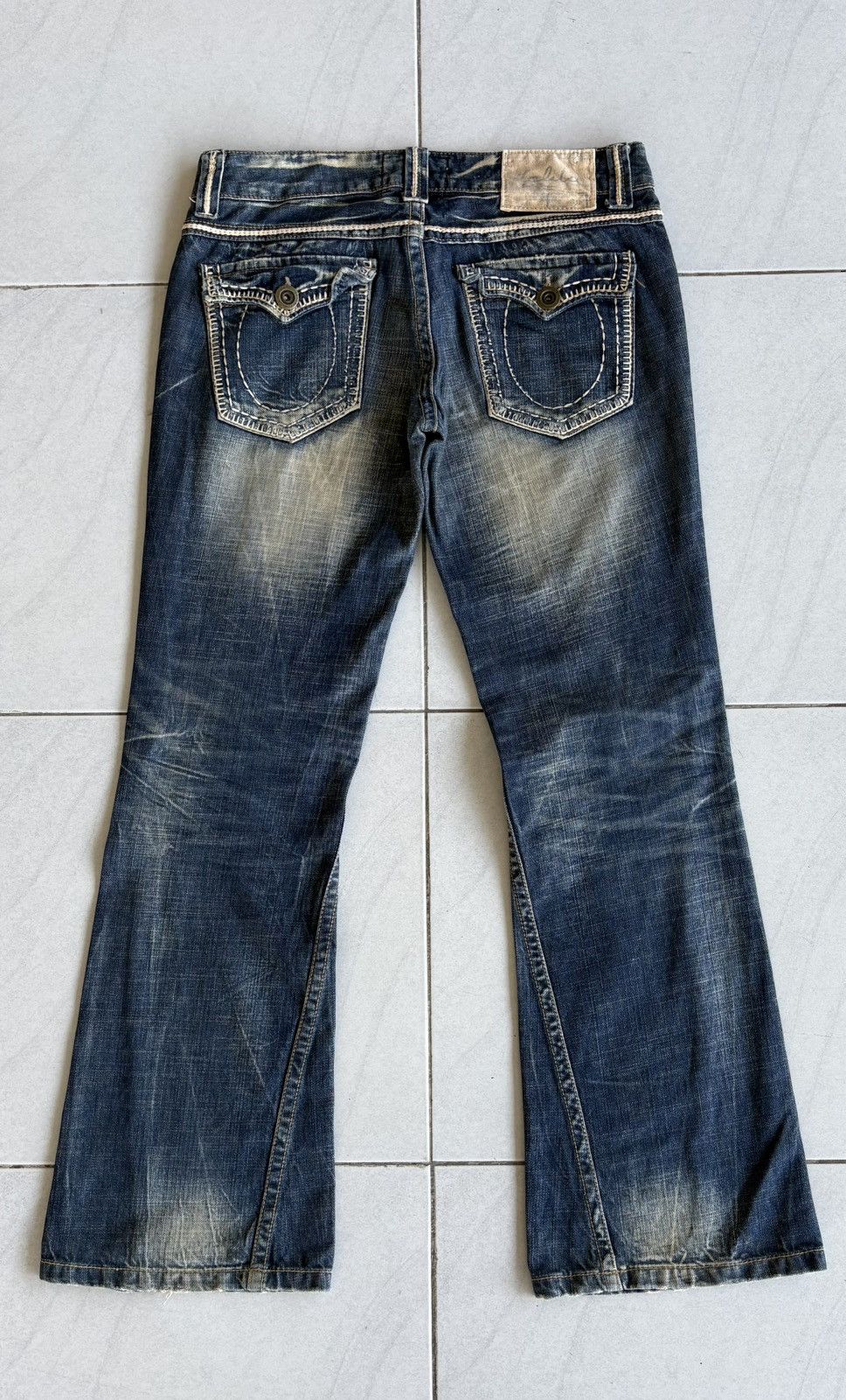 Other Korean Lolita Flared Jeans Streetwear Distressed Denim Size US 33 - 10 Thumbnail