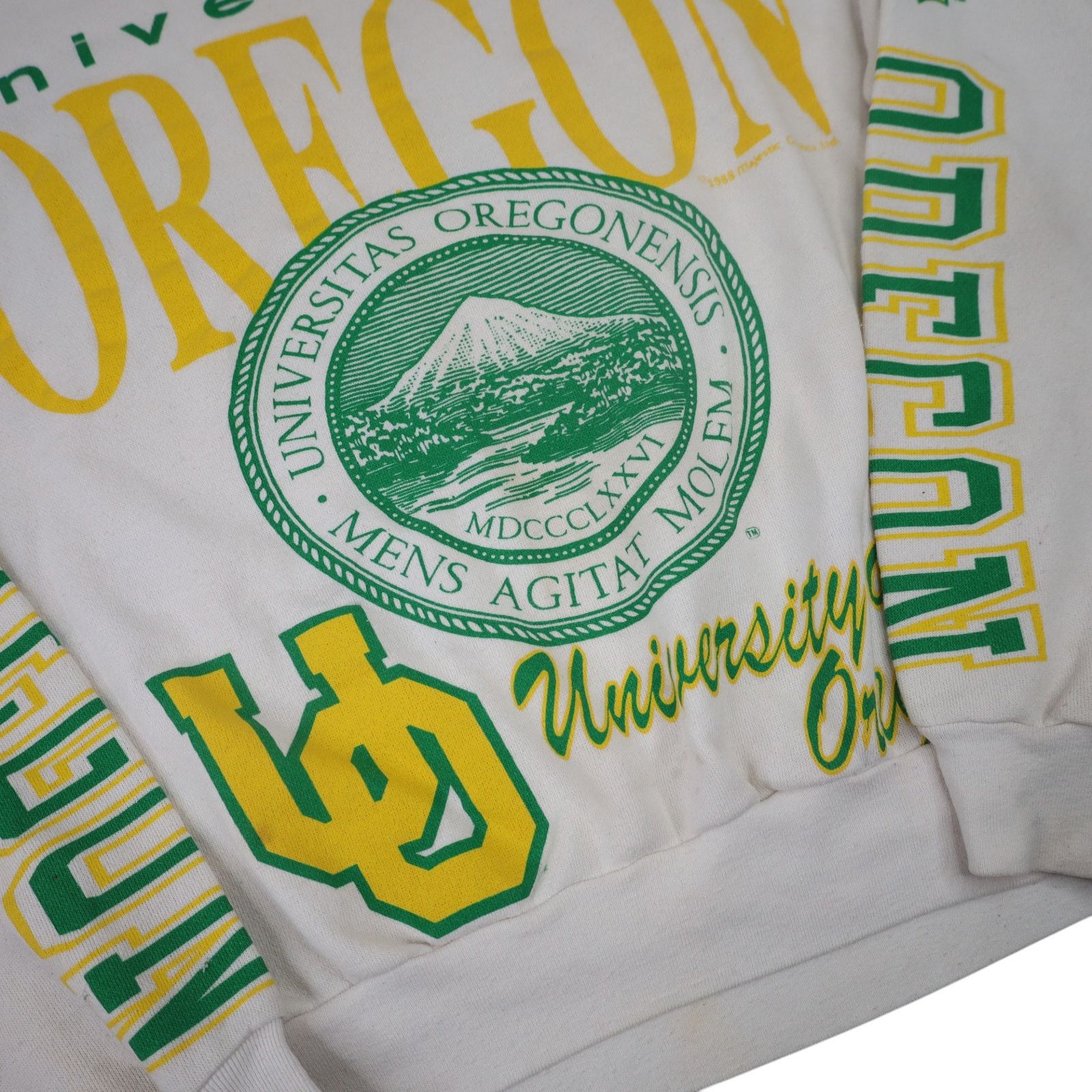 Majestic × NCAA × Vintage VTG Majestic University of Oregon Ducks Graphic Sweatshirt Size US L / EU 52-54 / 3 - 3 Thumbnail