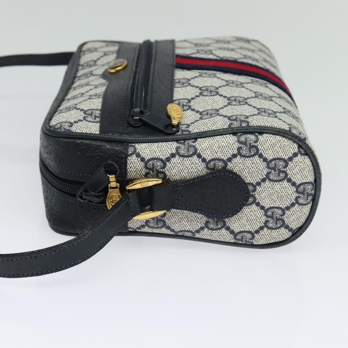 Gucci GUCCI GG Supreme Sherry Line Shoulder Bag Pvc Navy Gold 98 Size ONE SIZE - 4 Thumbnail