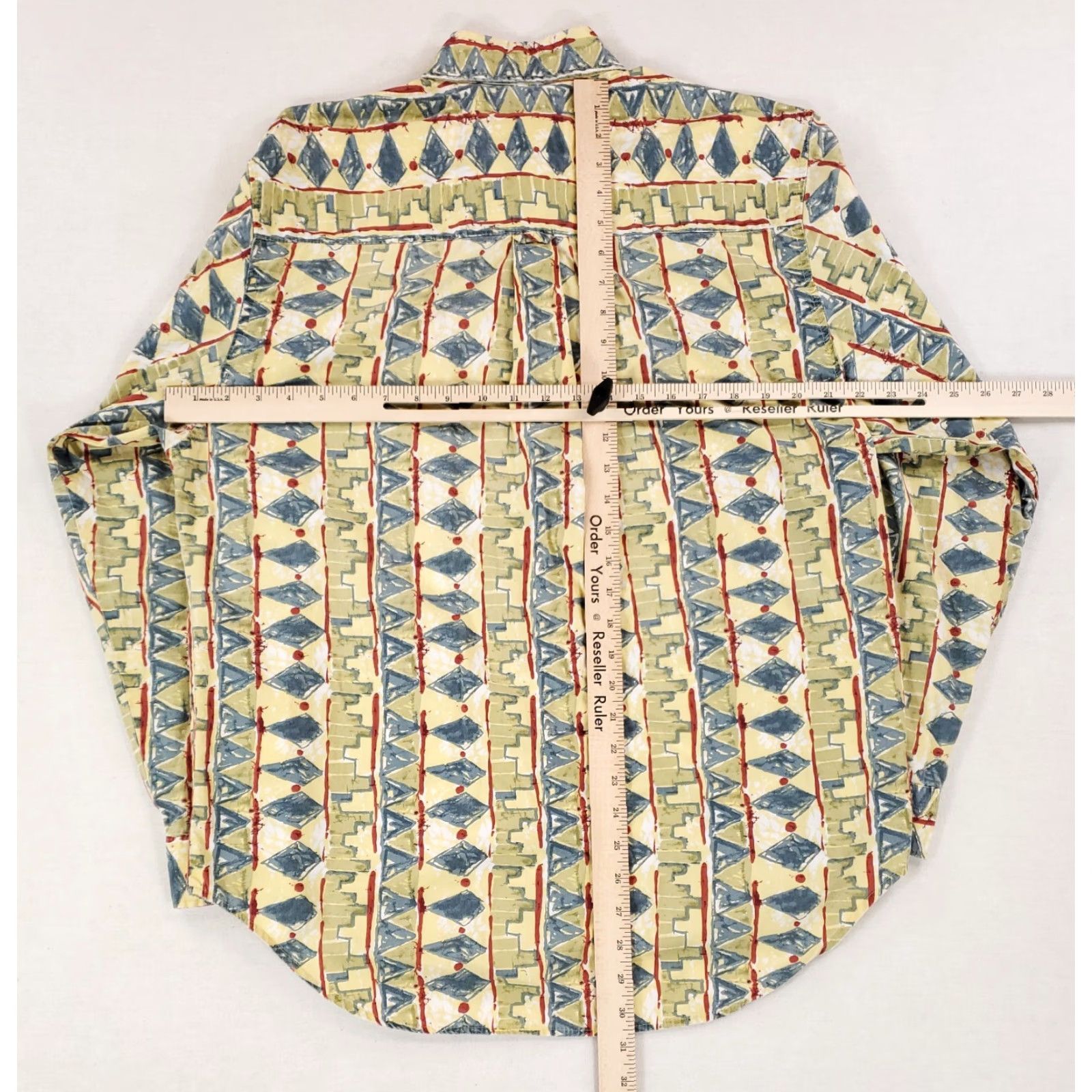 The Territory Ahead VINTAGE Territory Ahead 90s Shirt Batik Batique Yellow Mens XL Button-Up Long Sleeve Size US XL / EU 56 / 4 - 4 Thumbnail
