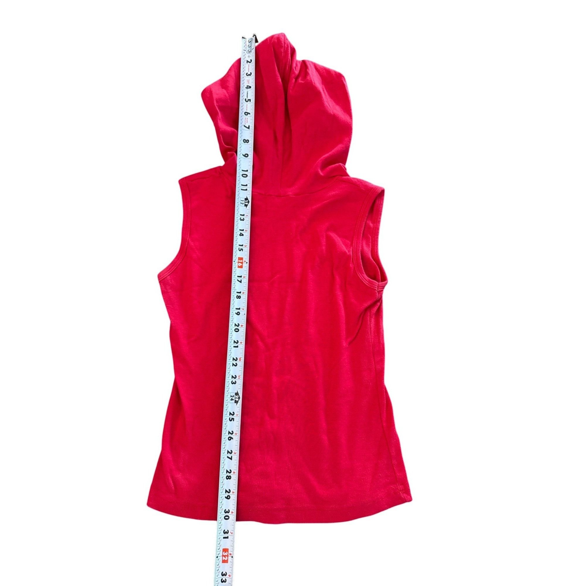 Vintage Vintage Crime Inc Red Sleeveless Hoodie Top M/OS Classic Gir Size M / US 6-8 / IT 42-44 - 5 Thumbnail
