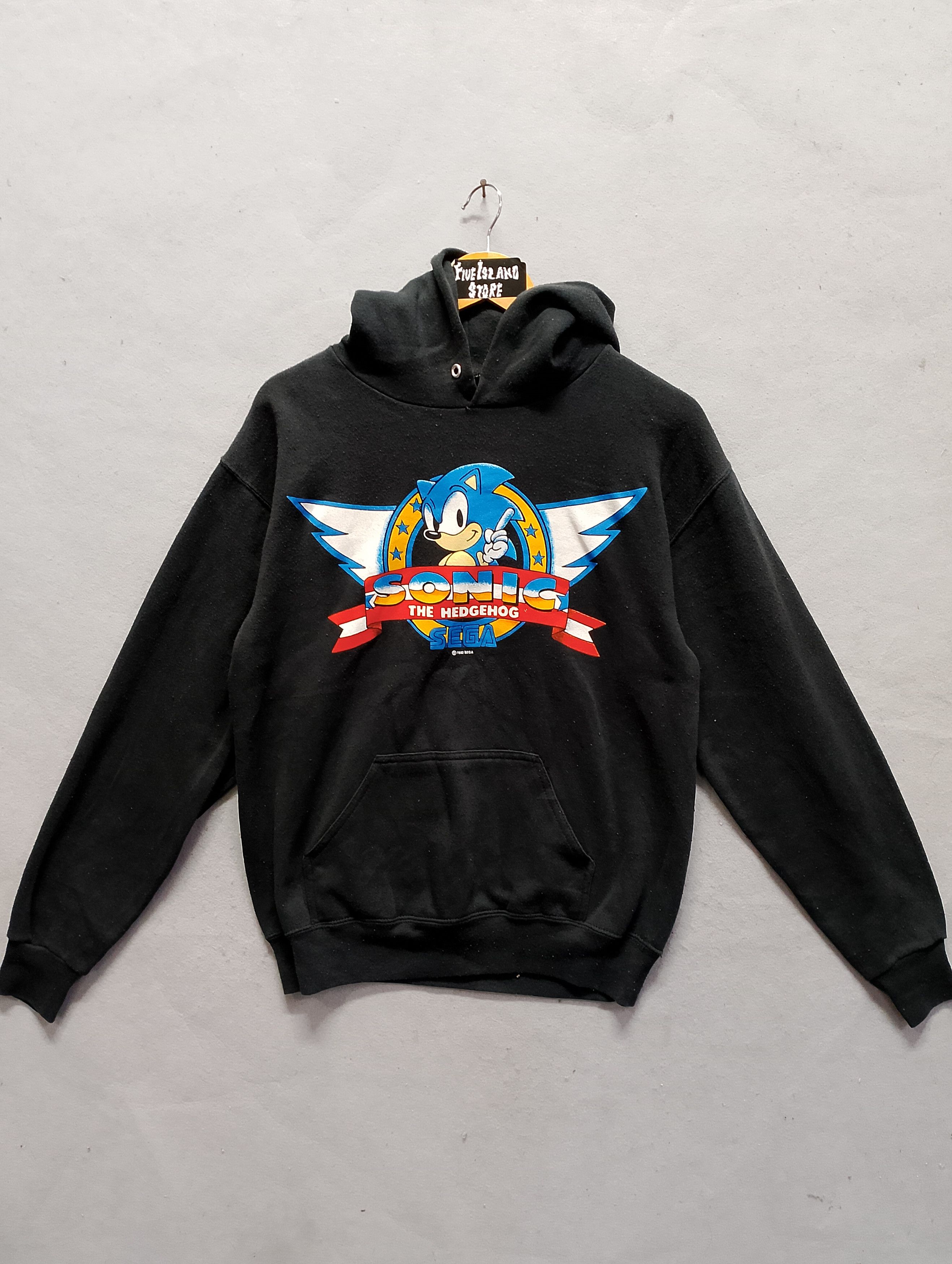 Vintage Vintage 1992 SEGA Sonic the Hedgehog Hoodie Black USA Made Size US M / EU 48-50 / 2 - 2 Thumbnail