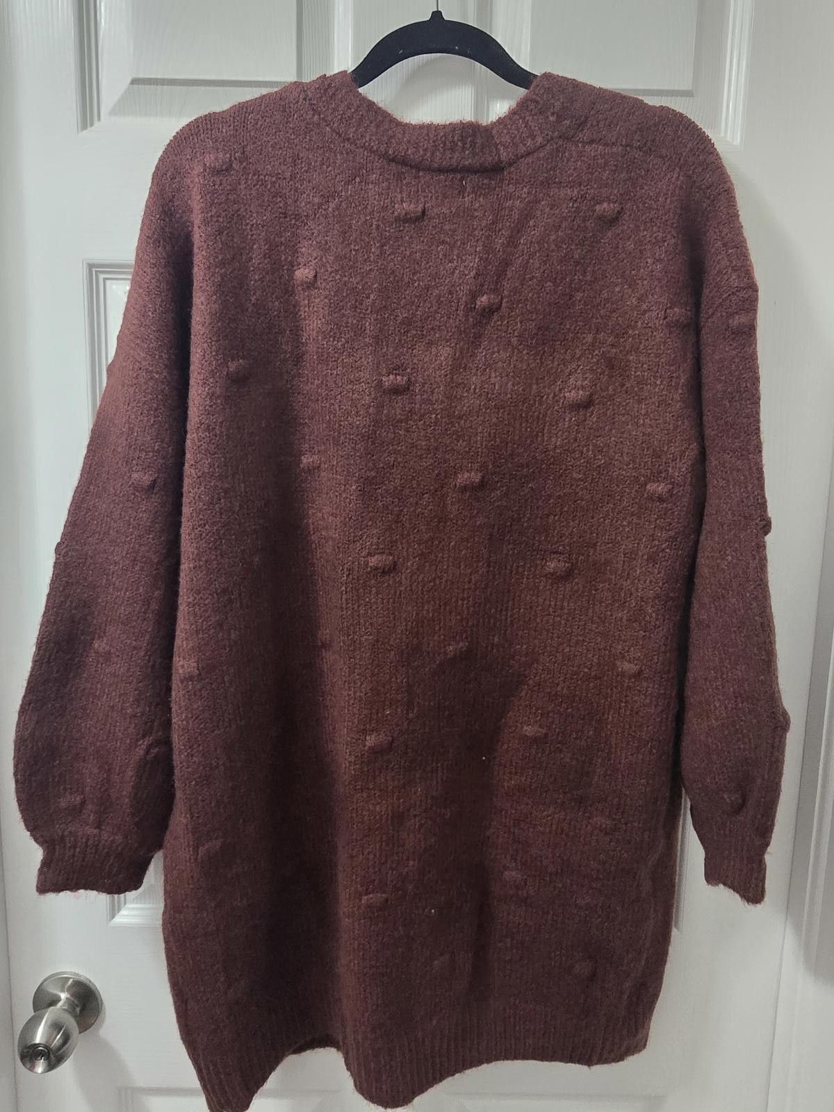 TEARS OF DREAMS Dreamers Bergundy Knit Cardigan Sweater Size XL / US 12-14 / IT 48-50 - 3 Thumbnail