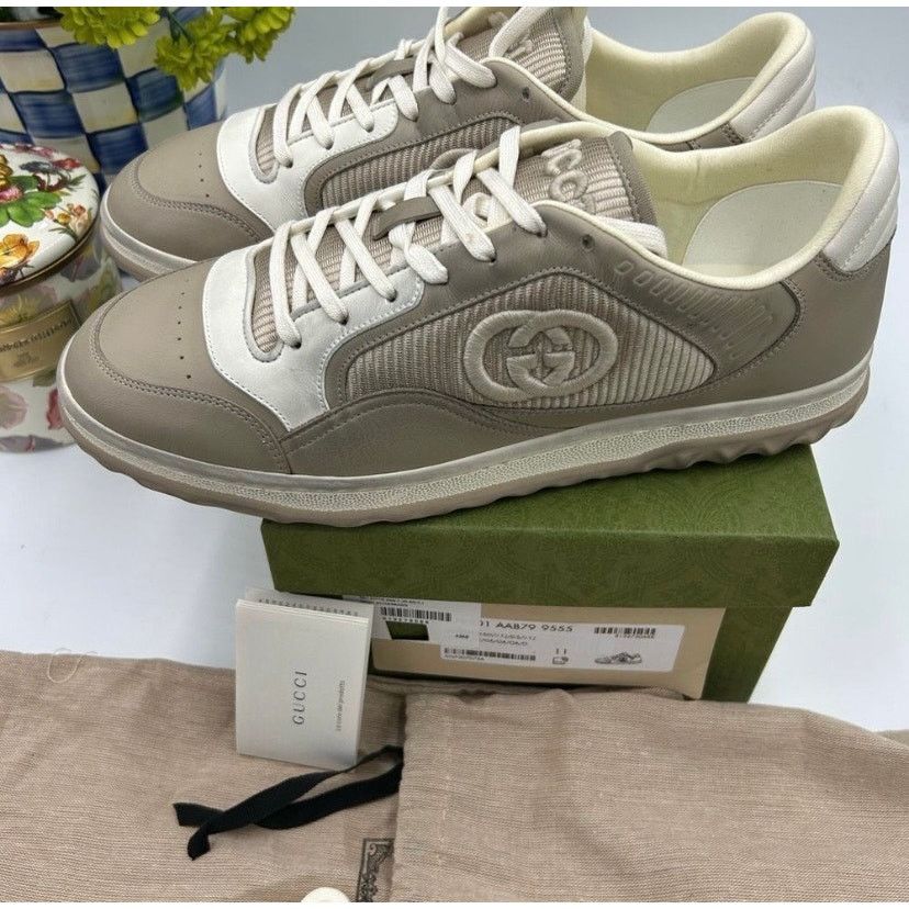 Gucci Gucci Mac 80 low top leather sneakers size 11 fits 11.5 US Size US 11.5 / EU 44-45 - 7 Thumbnail