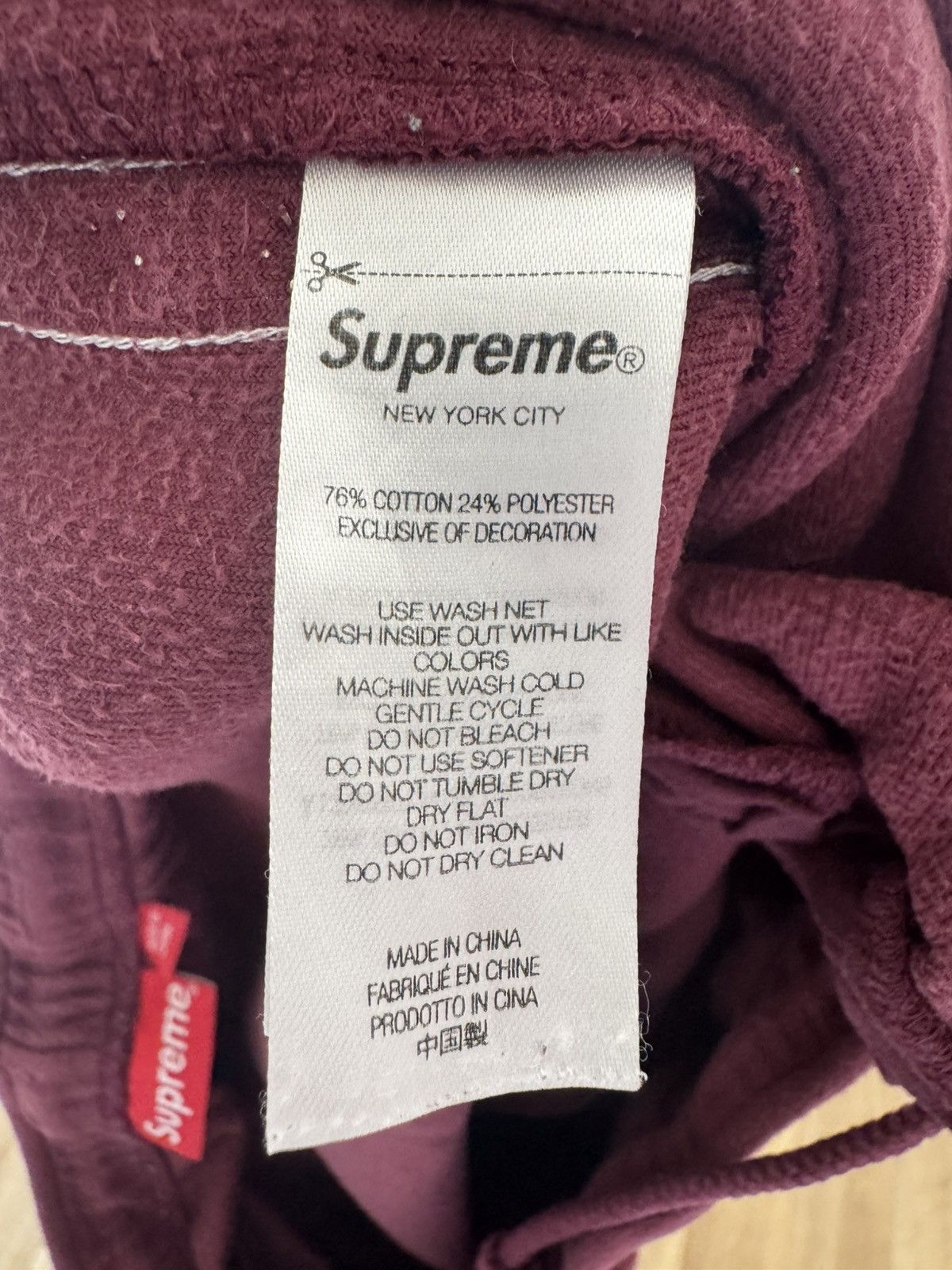 Supreme Supreme Burgundy fleece sweatpants Size US 32 / EU 48 - 7 Thumbnail