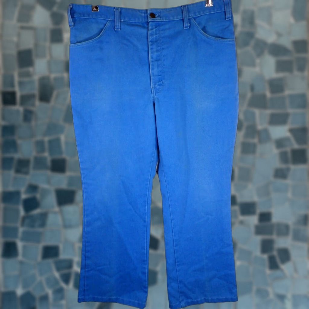 Dickies VINTAGE Dickies USA Flared Leg Blue Jeans 36 High Rise Distressed 80s Mens Size US 36 / EU 52 - 1 Thumbnail